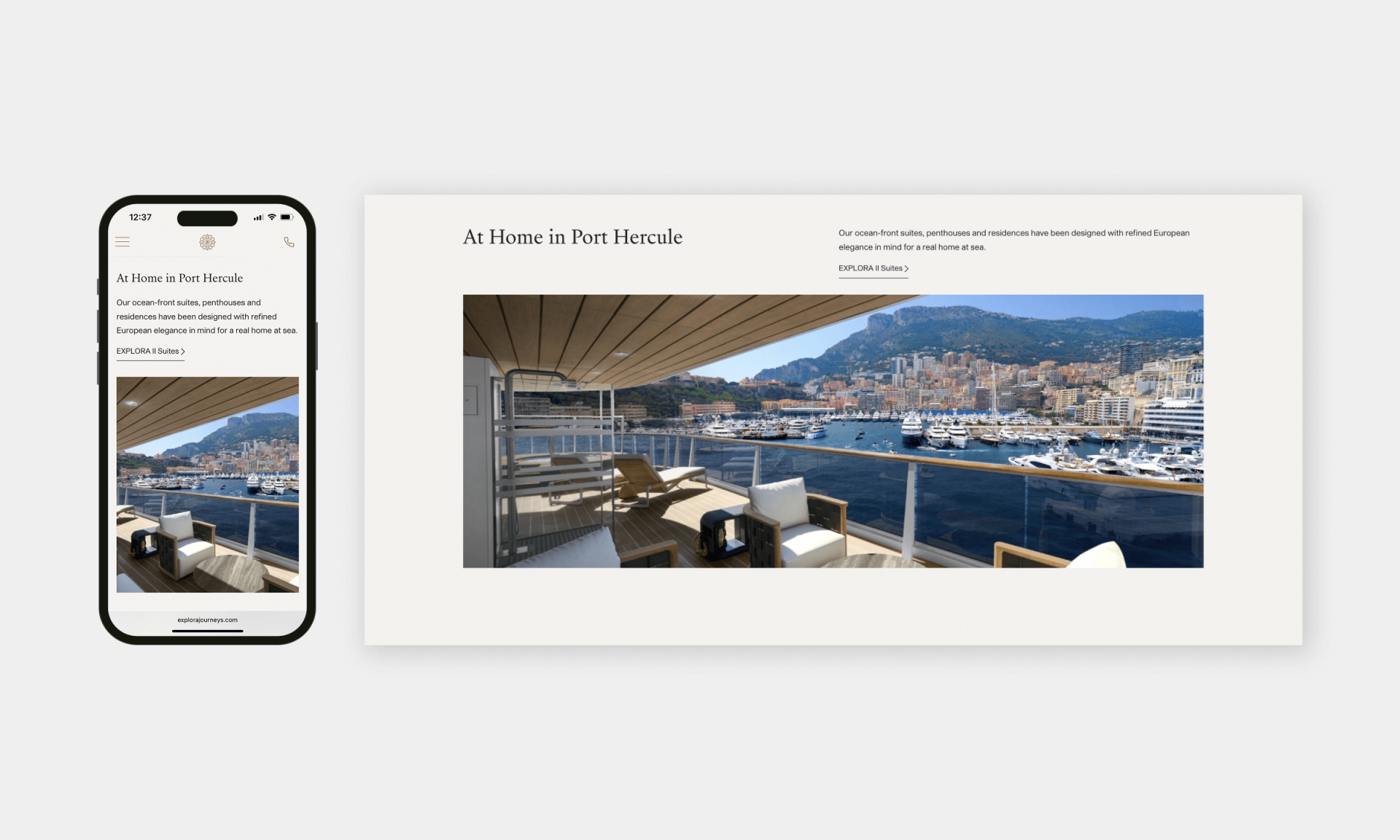 London Design Awards Winner - Explora Journeys: F1 Monaco Grand Prix 2025 Landing Page