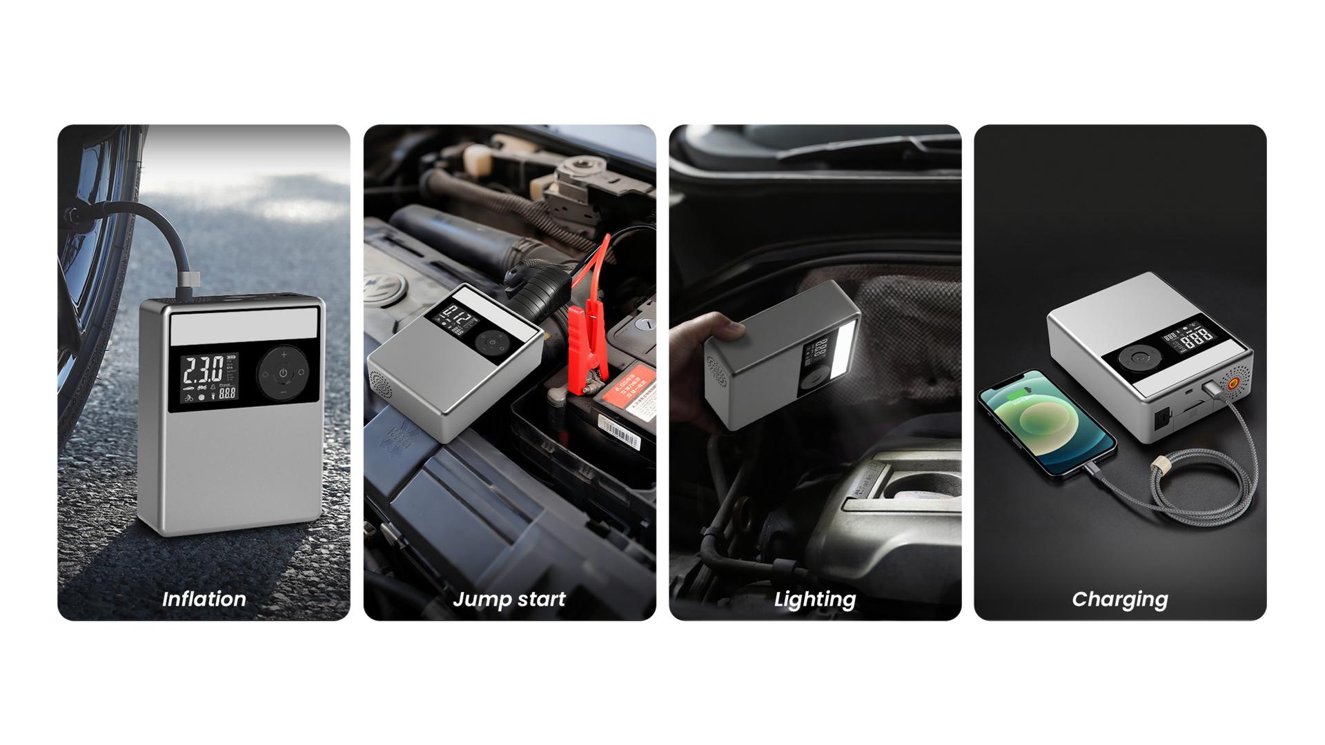 London Design Awards Winner - All-in-One Jump Starter with Air Compressor