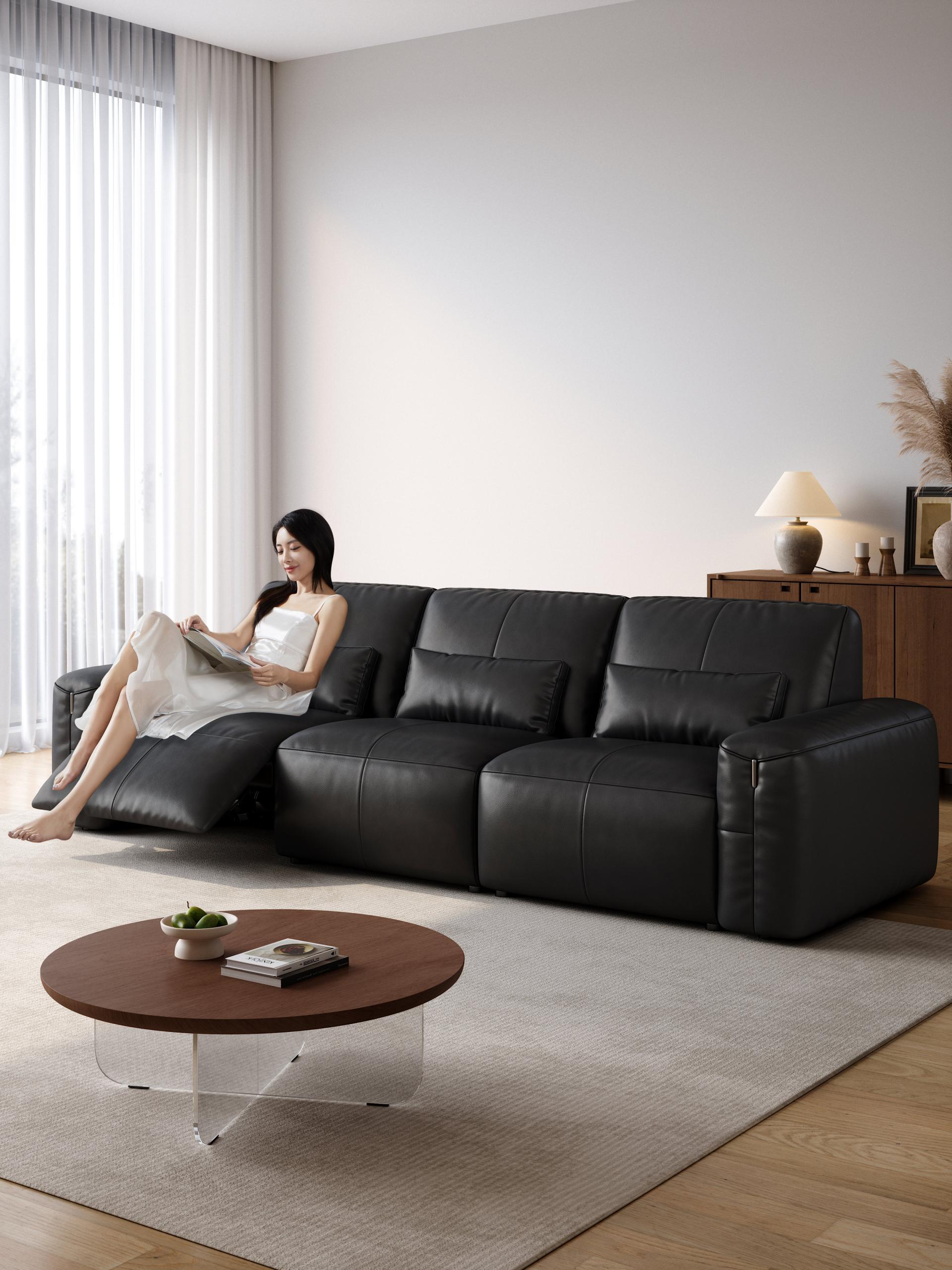 London Design Awards Winner - MENGTINGMEI Black Knight Electric Leather Sofa