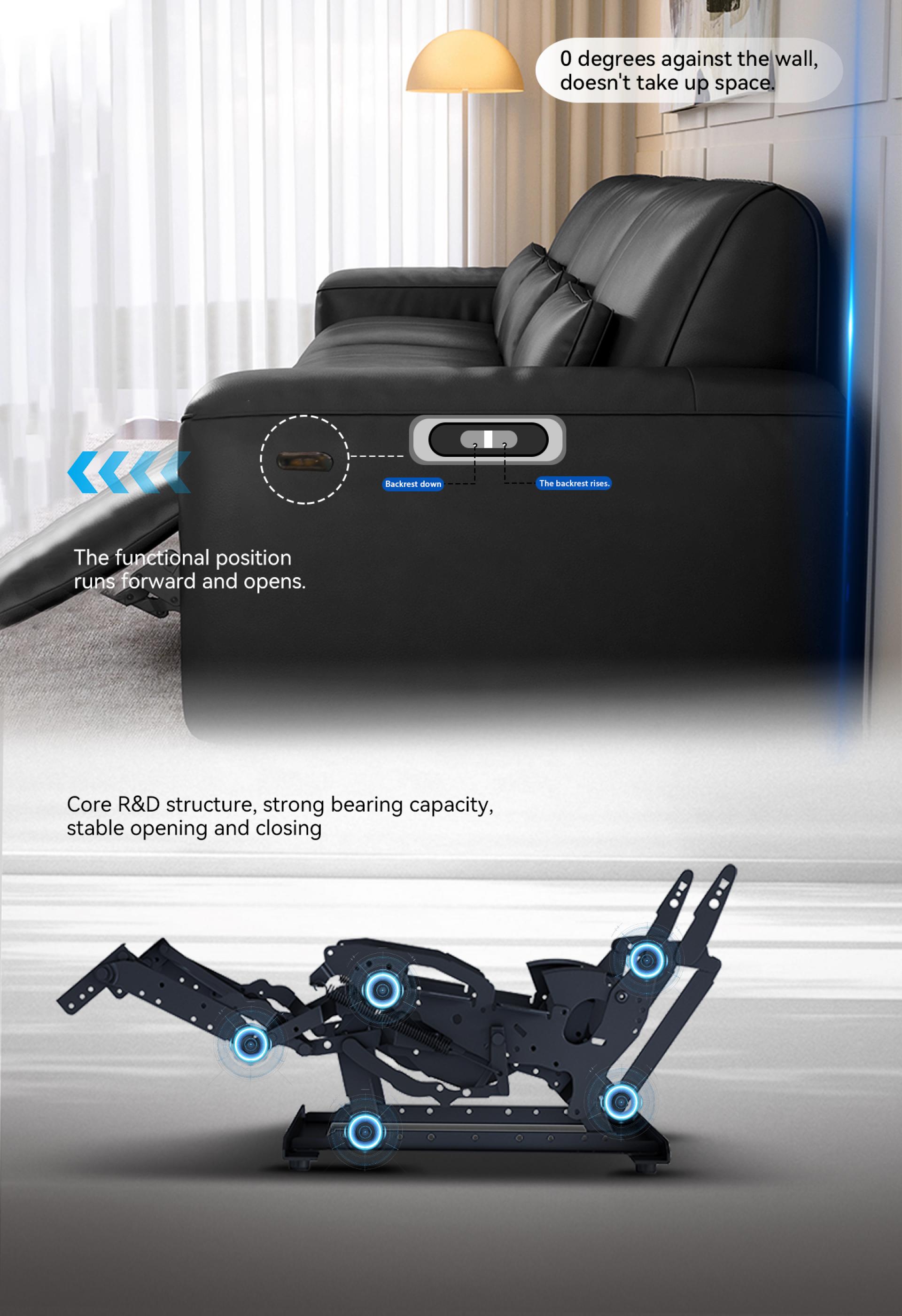 London Design Awards Winner - MENGTINGMEI Black Knight Electric Leather Sofa