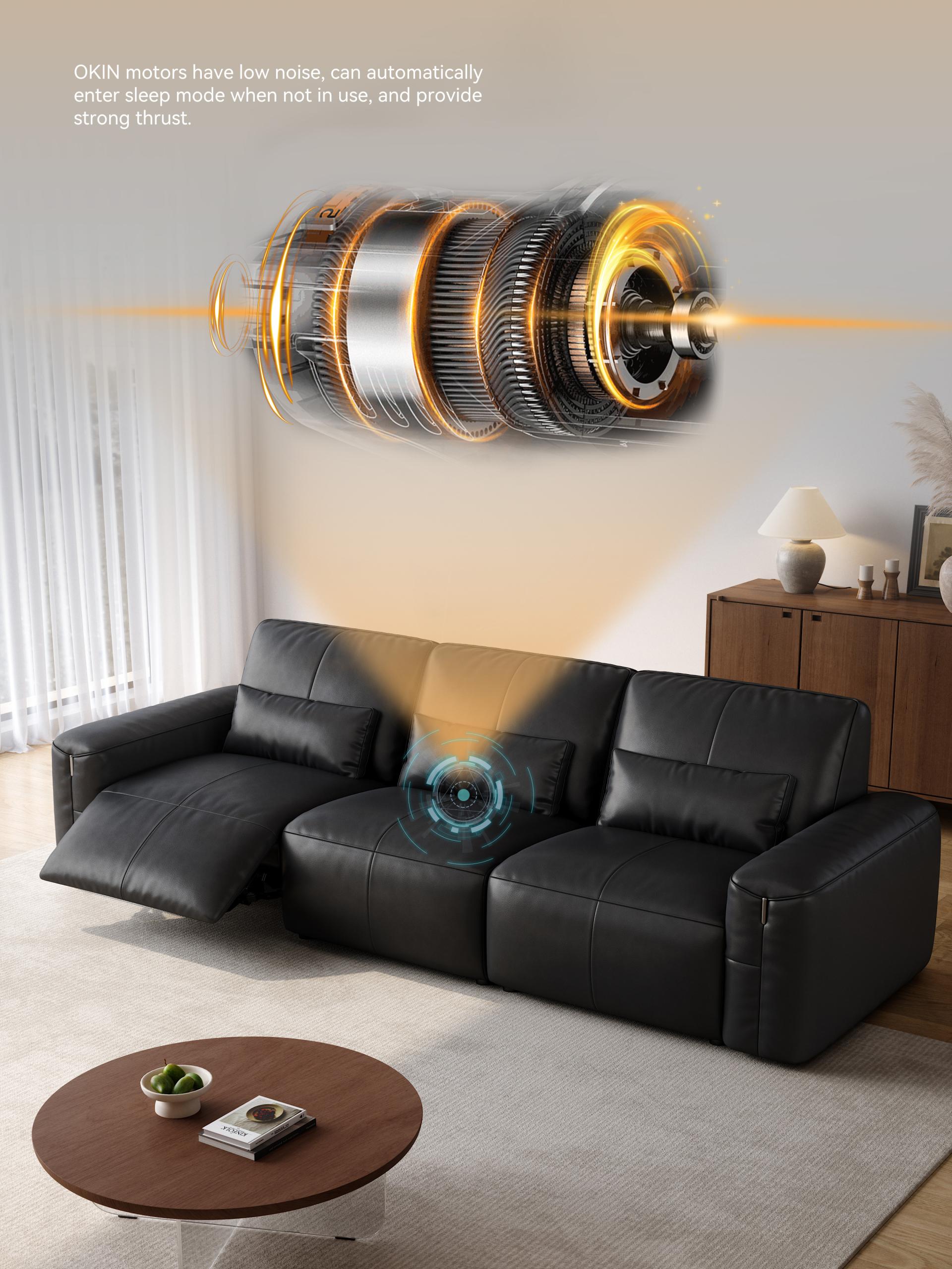 London Design Awards Winner - MENGTINGMEI Black Knight Electric Leather Sofa