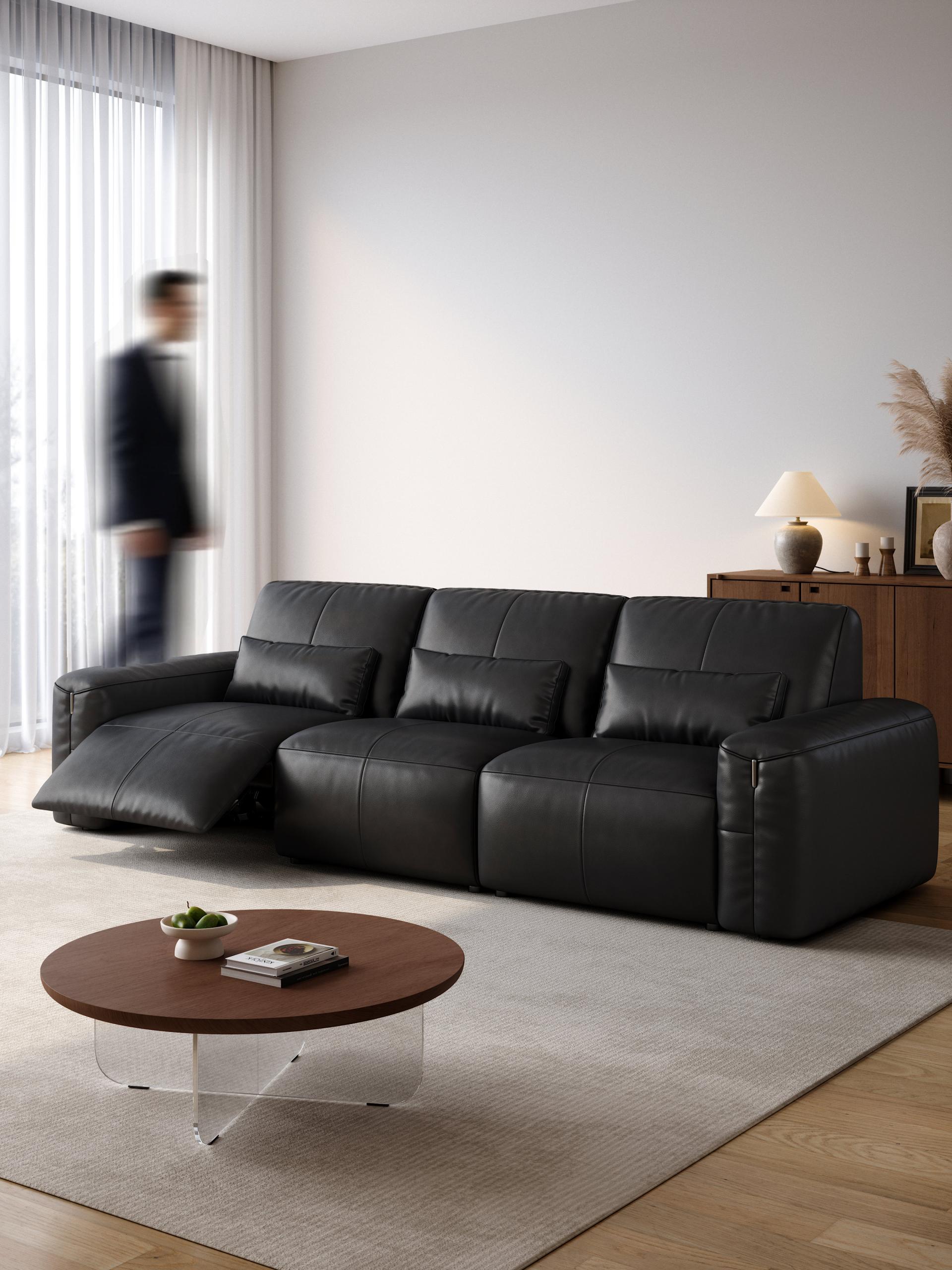 London Design Awards Winner - MENGTINGMEI Black Knight Electric Leather Sofa