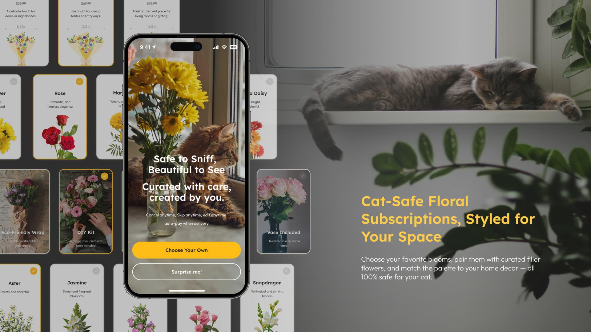 London Design Awards Winner - Purrfect: A Platform for Cat-Safe Living and Floral Joy