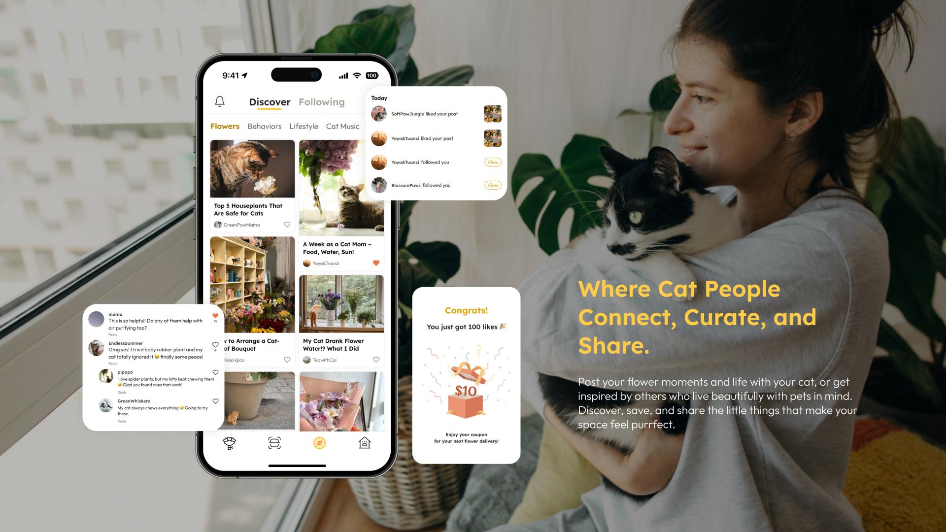 London Design Awards Winner - Purrfect: A Platform for Cat-Safe Living and Floral Joy