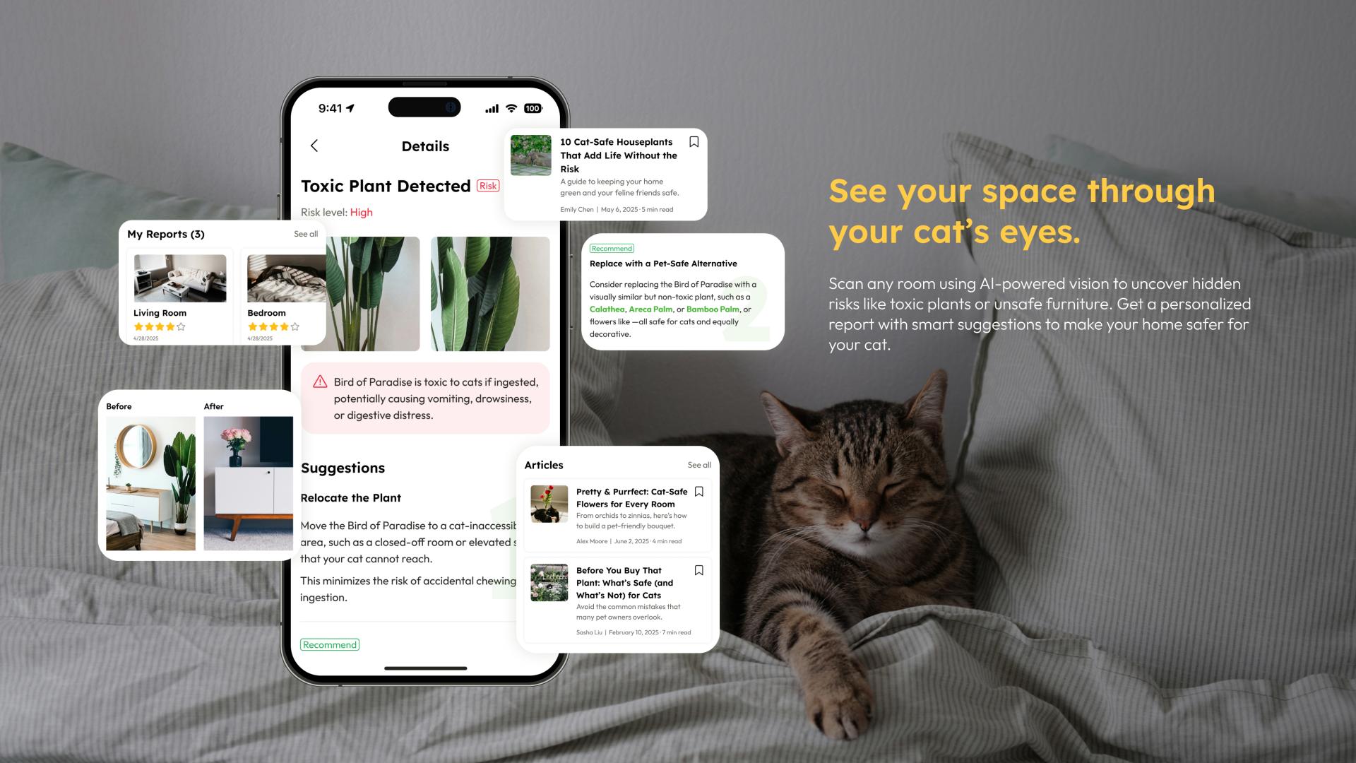London Design Awards Winner - Purrfect: A Platform for Cat-Safe Living and Floral Joy
