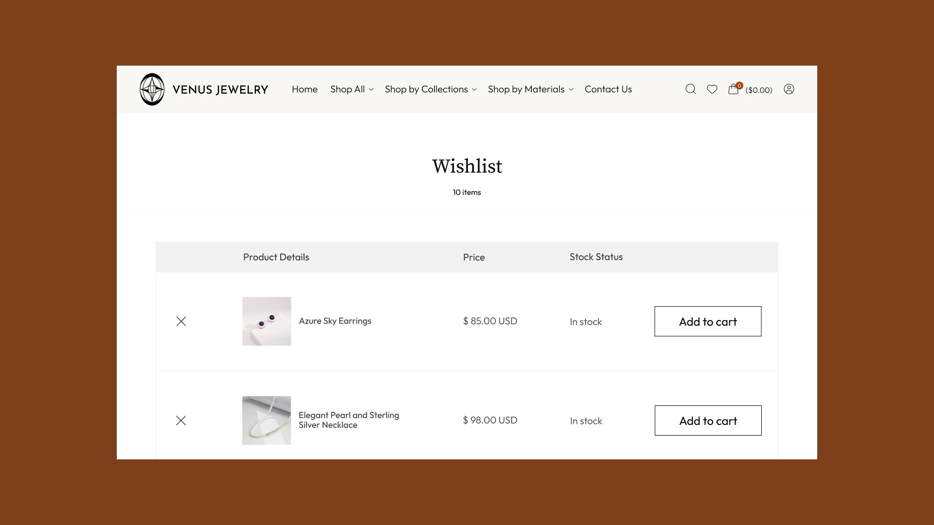 London Design Awards Winner - Venus Jewelry E-commerce Website Design