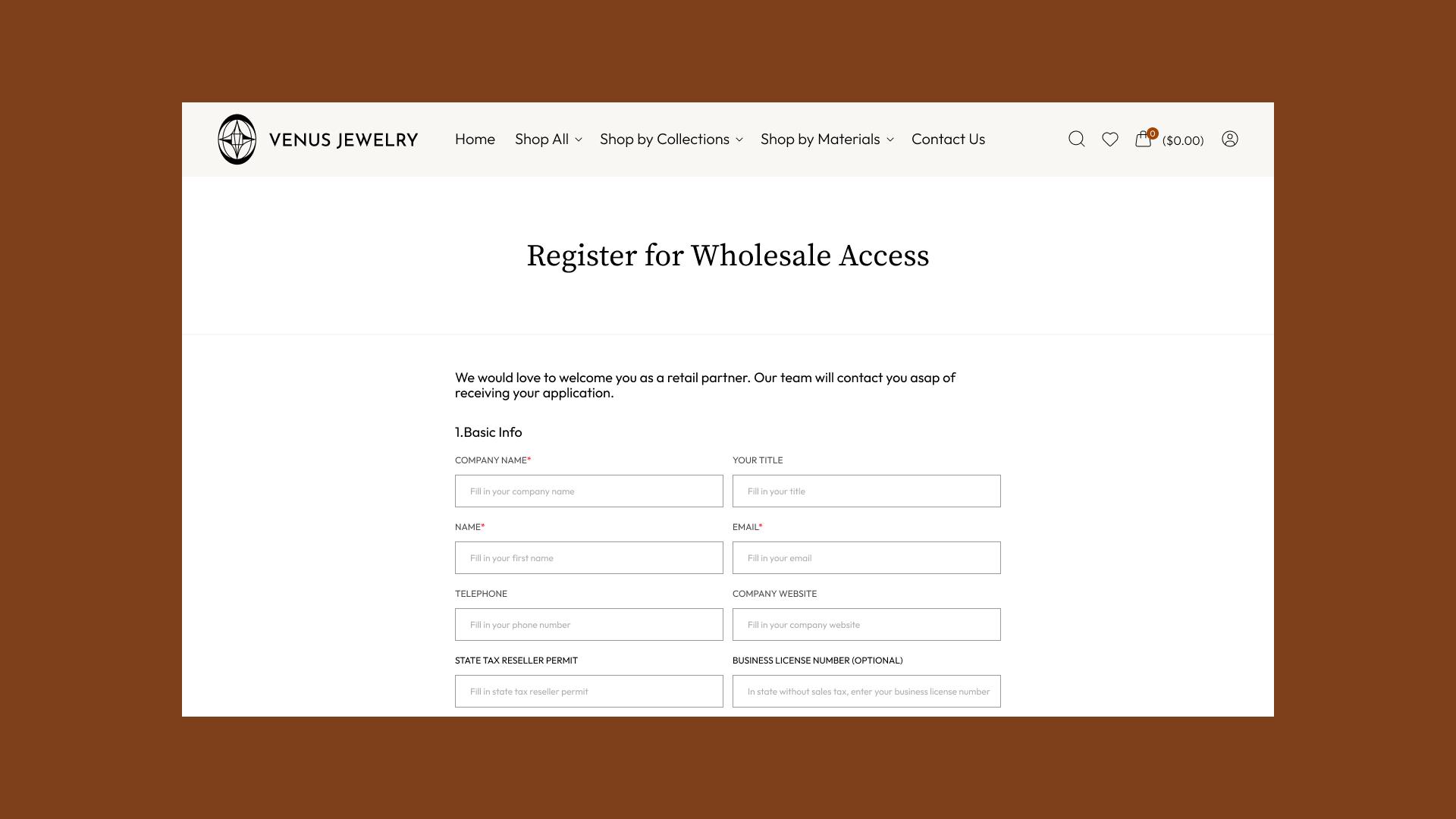London Design Awards Winner - Venus Jewelry E-commerce Website Design