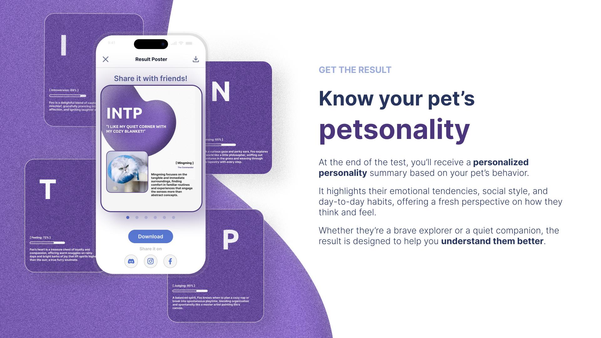 London Design Awards Winner - Pet MBTI Test