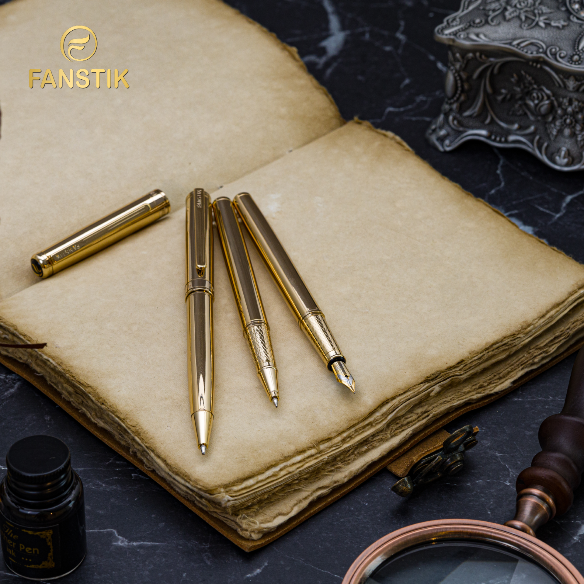 London Design Awards Winner - Luxury Gold  RollerBall Pen Fanstik Excelltus Line