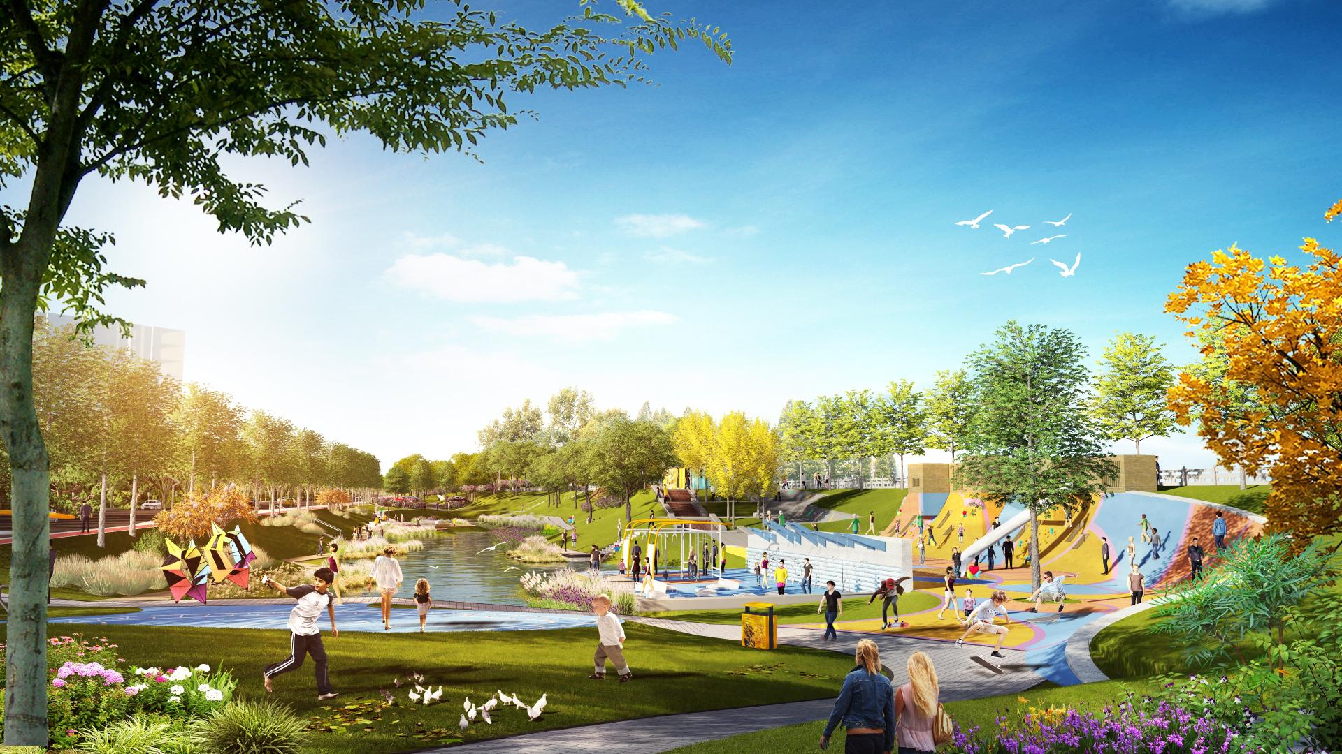 London Design Awards Winner - Qujiang Riverfront Landscape Belt