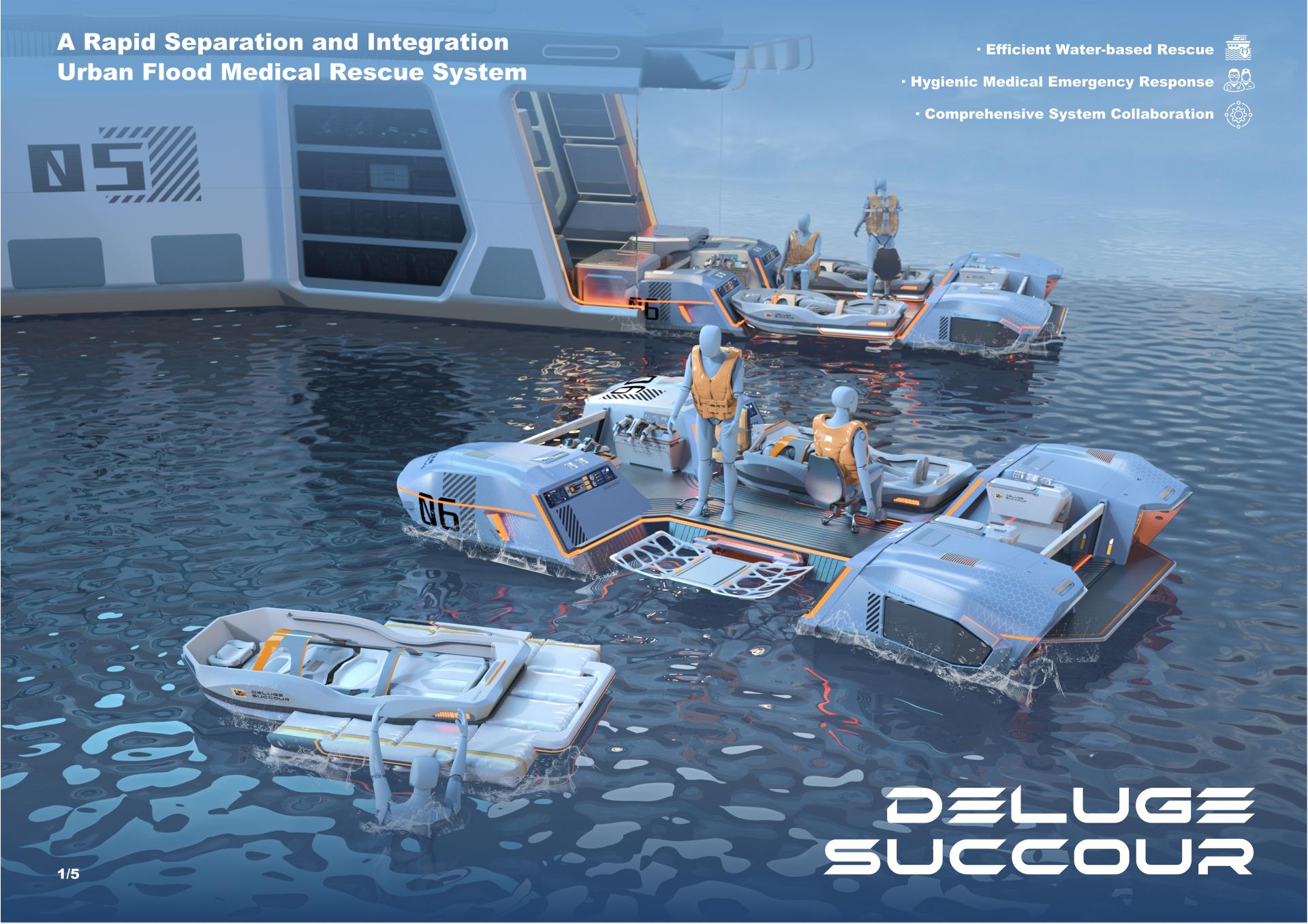 London Design Awards Winner - DELUGE SUCCOUR--A Rapid Urban Flood Rescue System