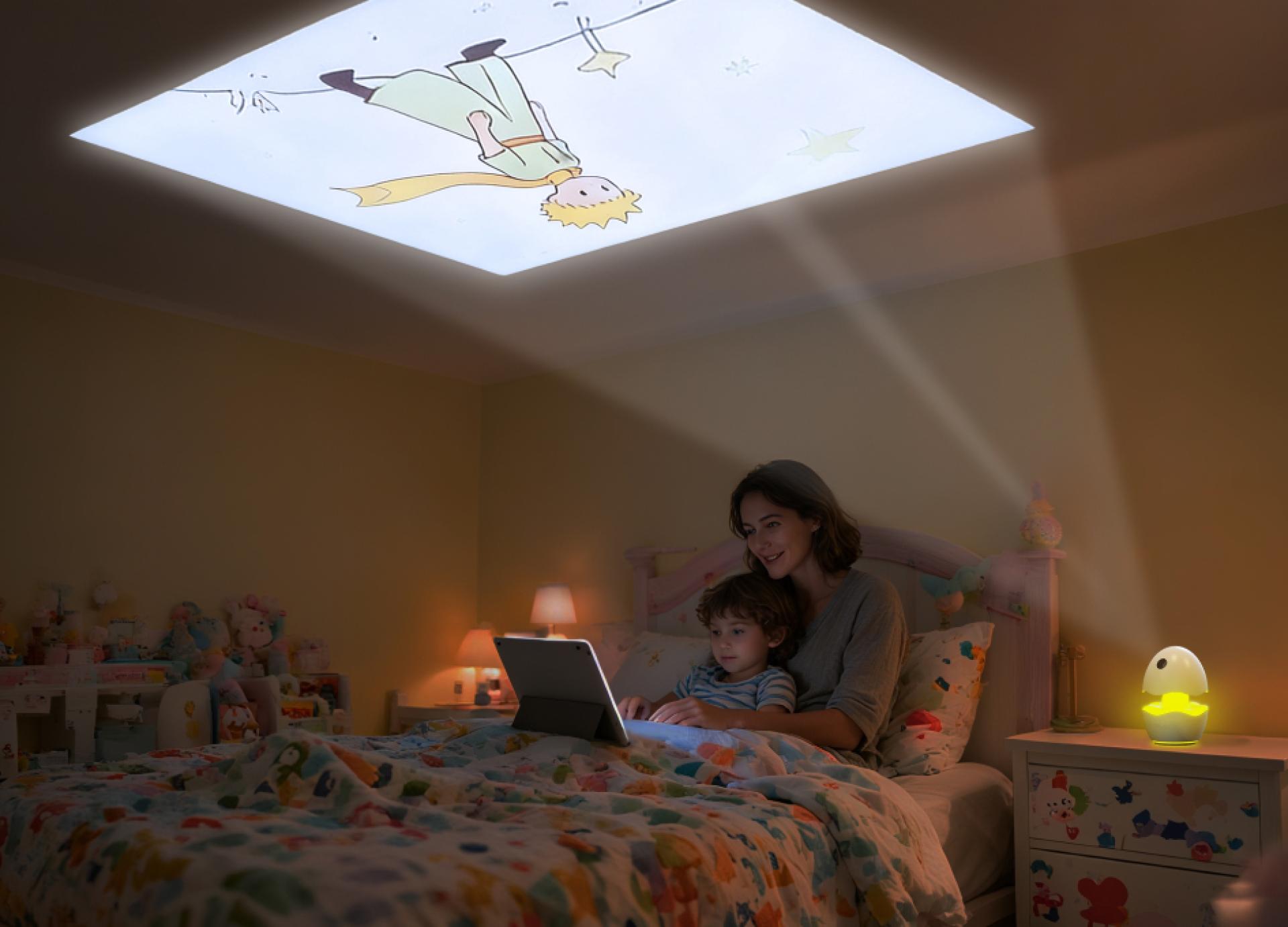 London Design Awards Winner - Eggora：A bedtime animated story projector that fosters paren