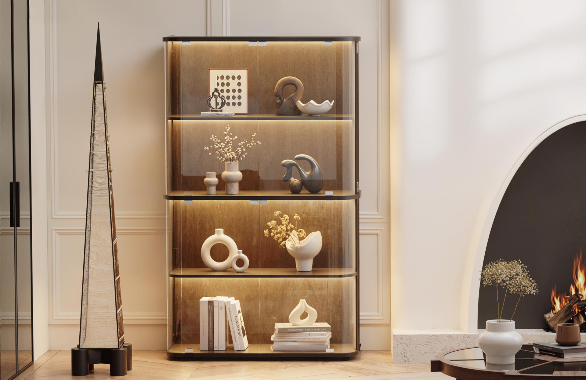 London Design Awards Winner - Rounded-Corner Glass Display Cabinet