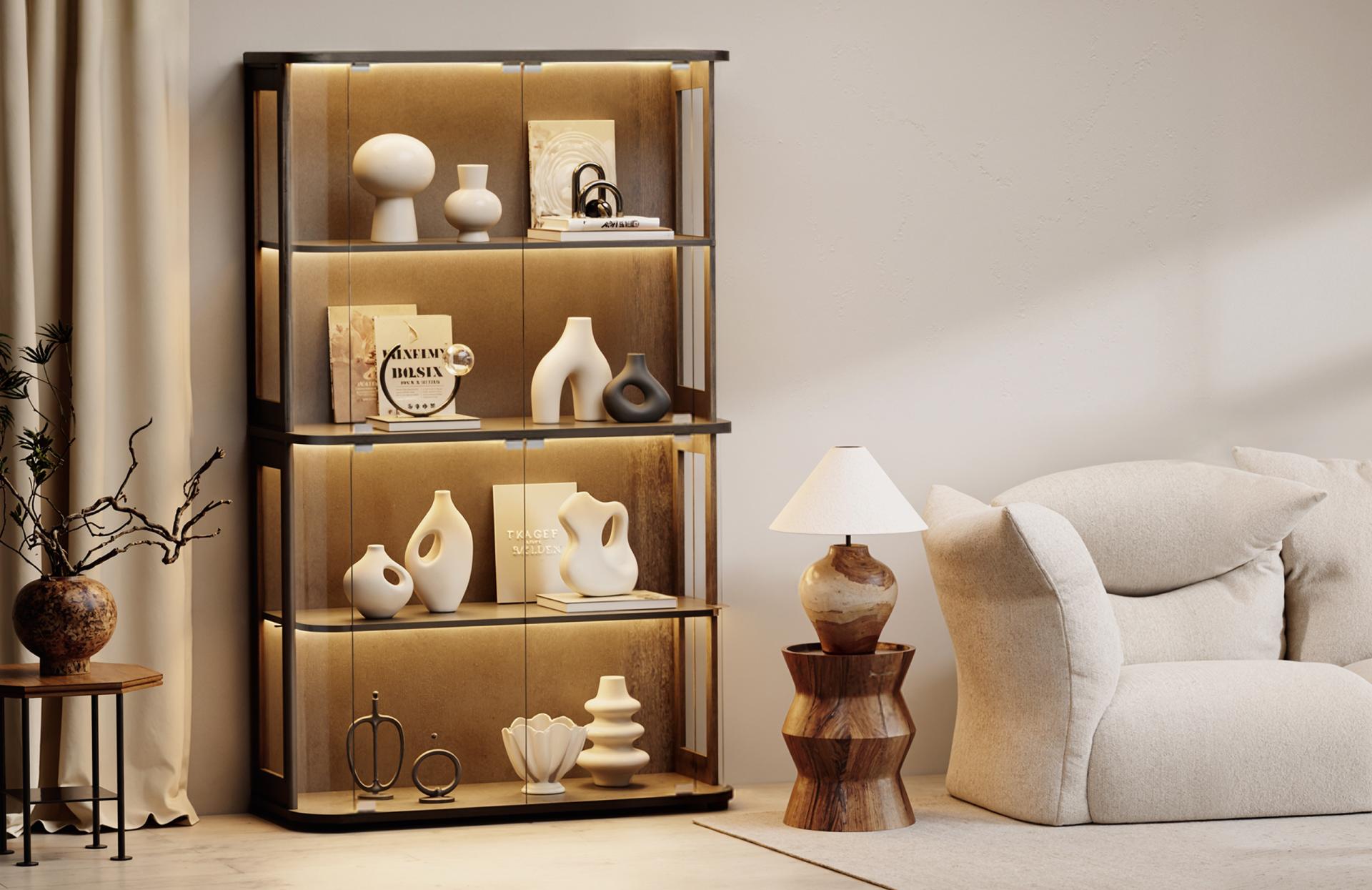 London Design Awards Winner - Rounded-Corner Glass Display Cabinet