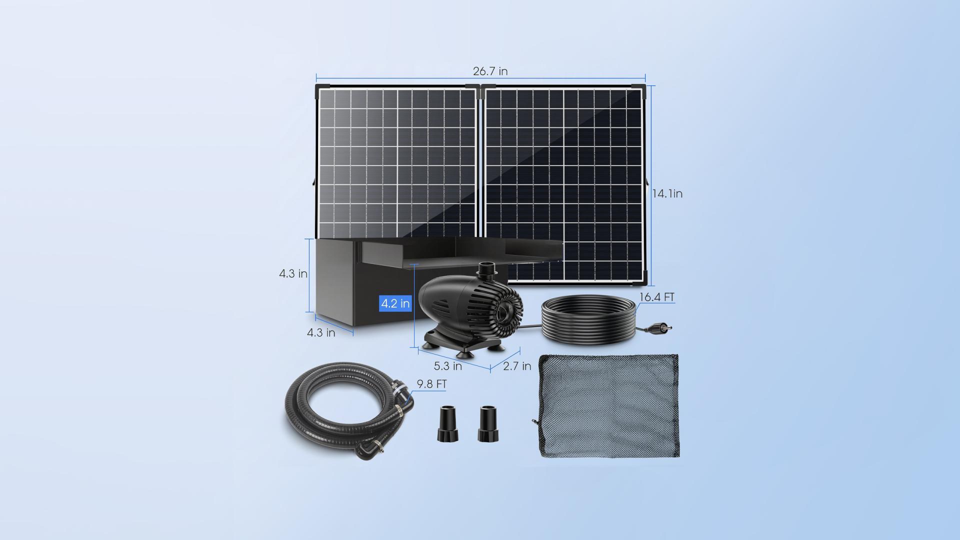 London Design Awards Winner - 55W Solar Stainless Steel Waterfall Pump System