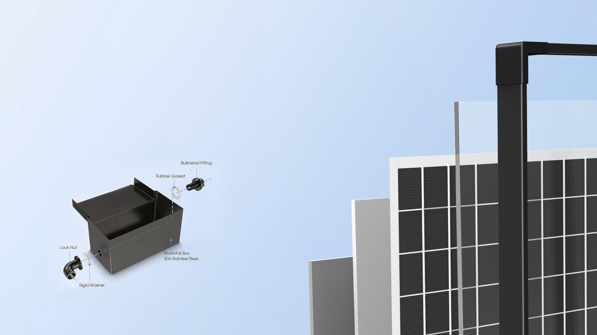 London Design Awards Winner - 55W Solar Stainless Steel Waterfall Pump System