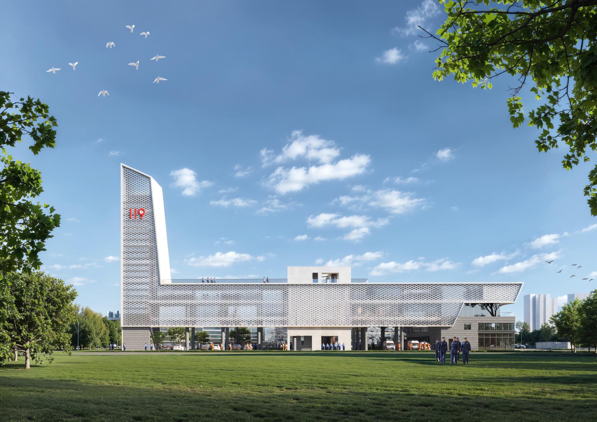 London Design Awards Winner - Concept Design for Jiaoyi Bay Fire Station, Dongguan 