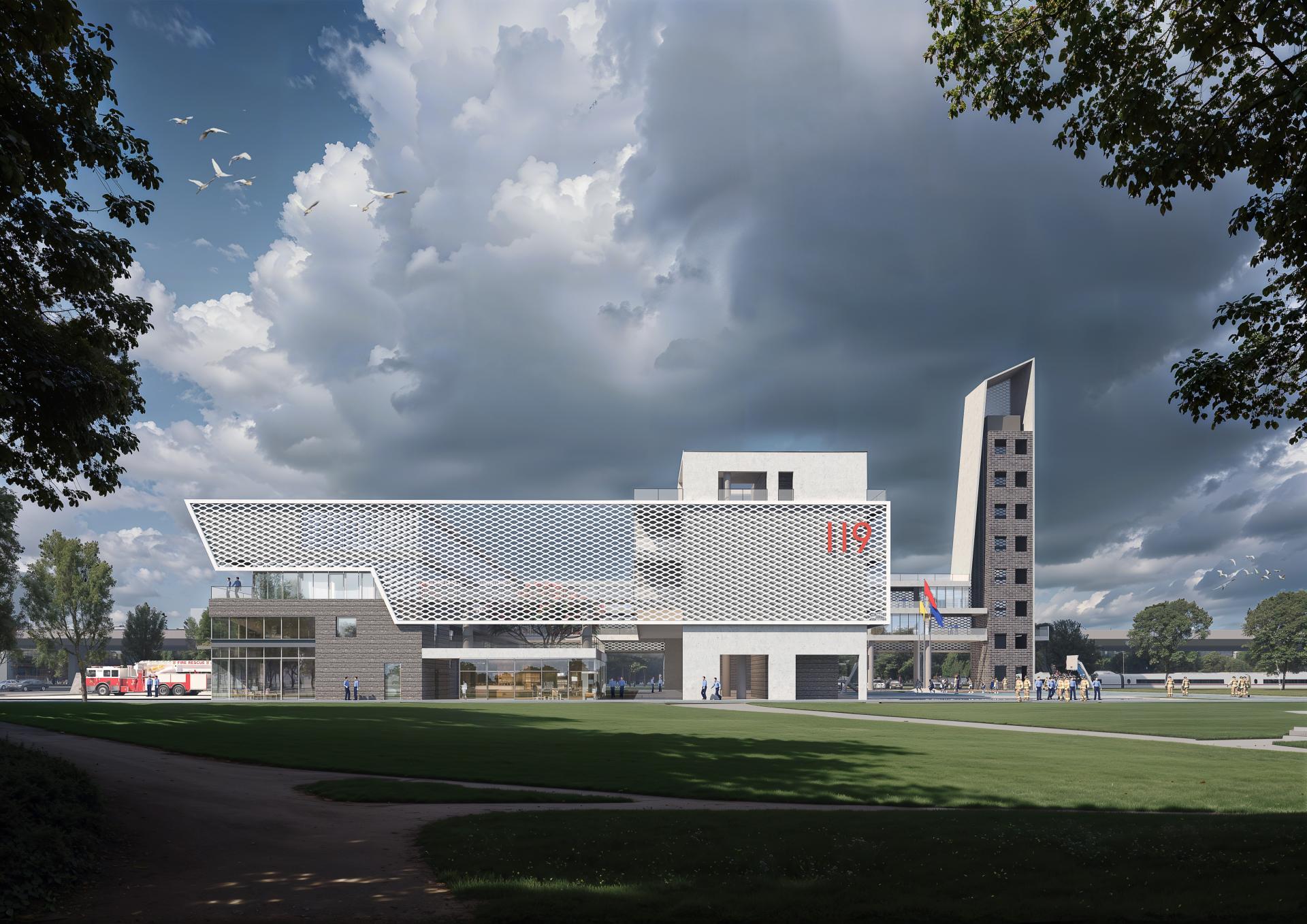 London Design Awards Winner - Concept Design for Jiaoyi Bay Fire Station, Dongguan 