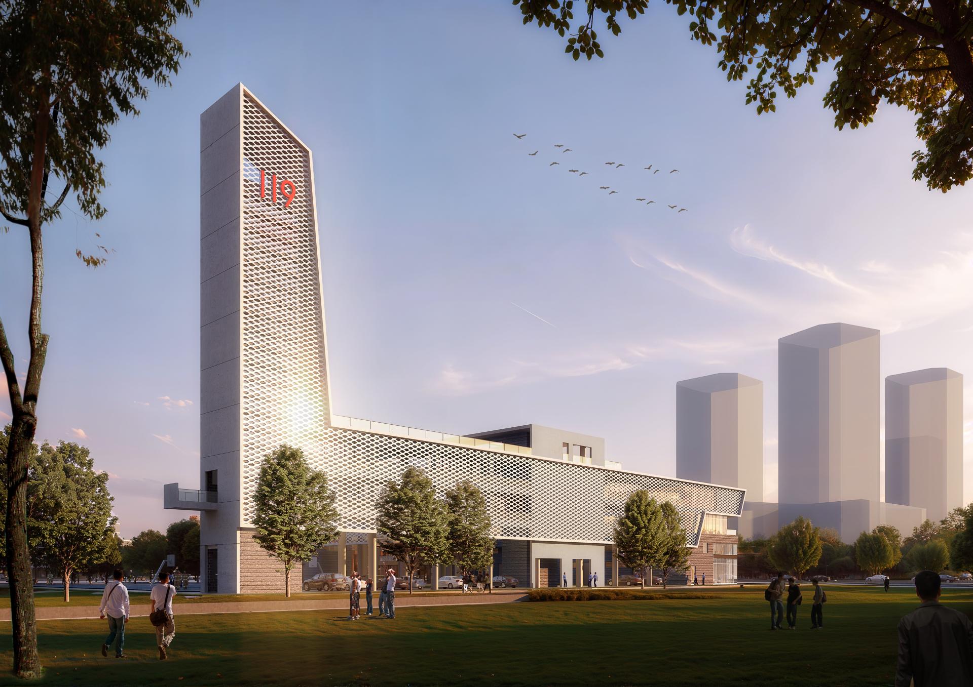 London Design Awards Winner - Concept Design for Jiaoyi Bay Fire Station, Dongguan 