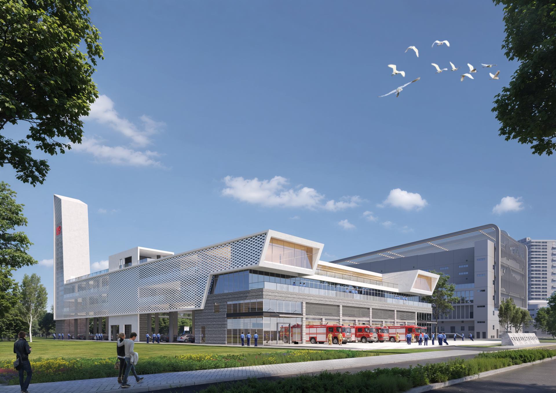 London Design Awards Winner - Concept Design for Jiaoyi Bay Fire Station, Dongguan 