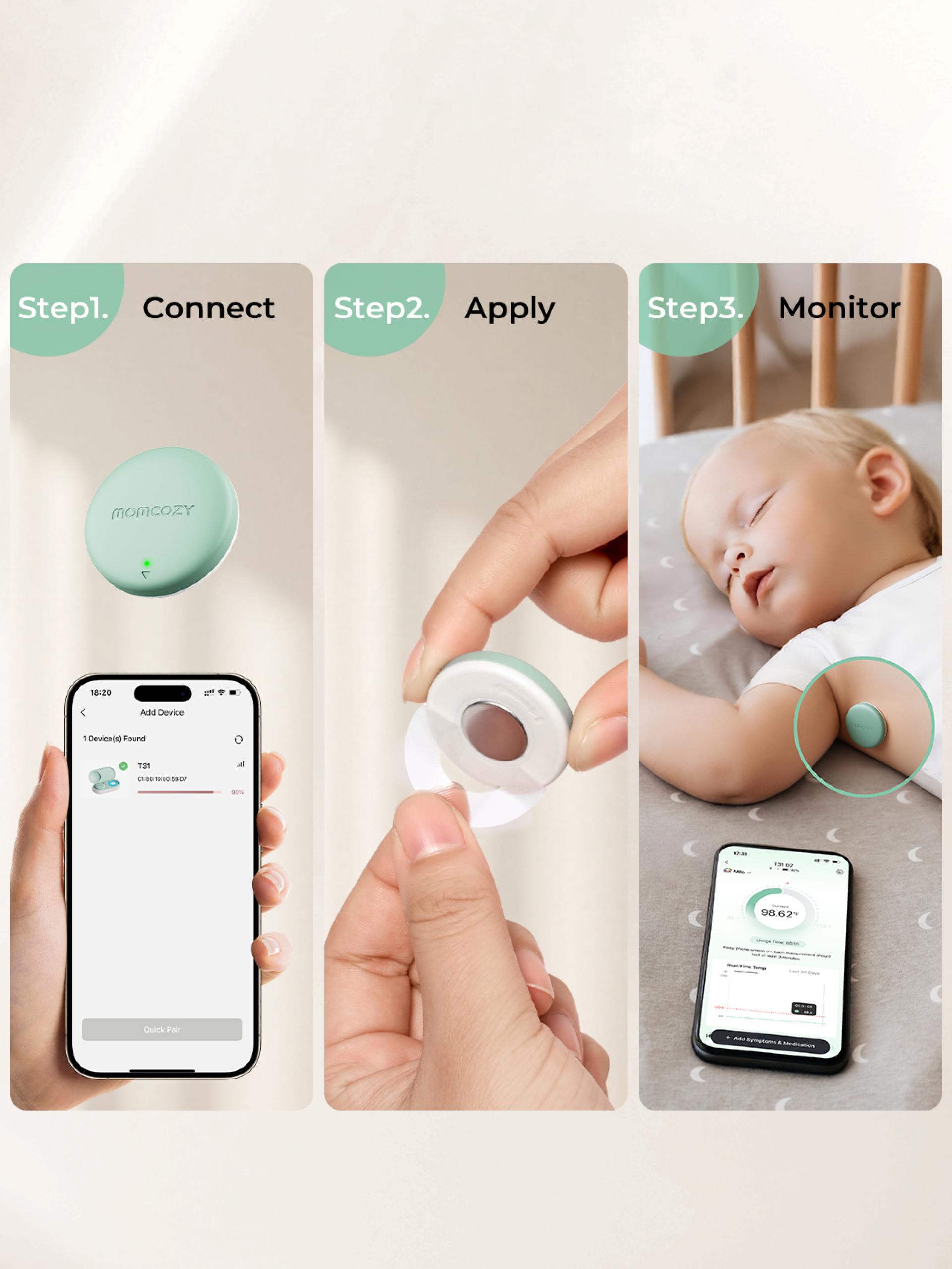 London Design Awards Winner - Momcozy Smart Wearable Thermometer 