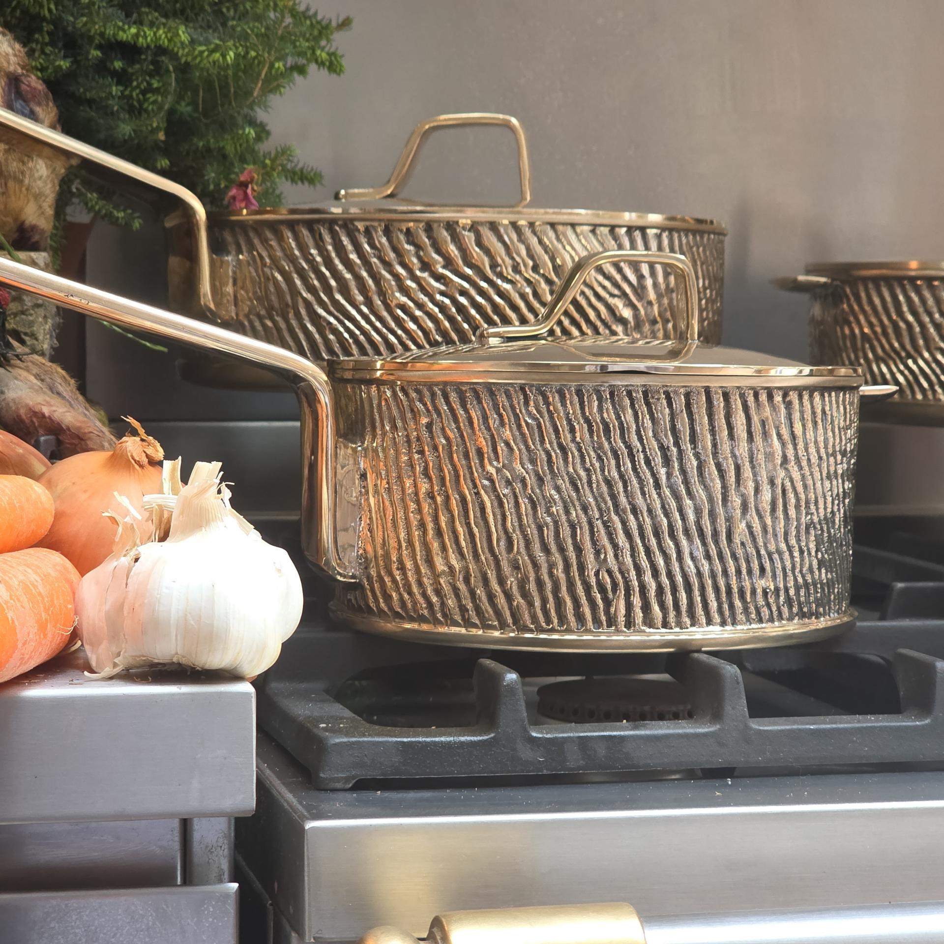 London Design Awards Winner - Kansa Bronze Saucepan by Eaglador | Heavy Gauge Handcrafted 