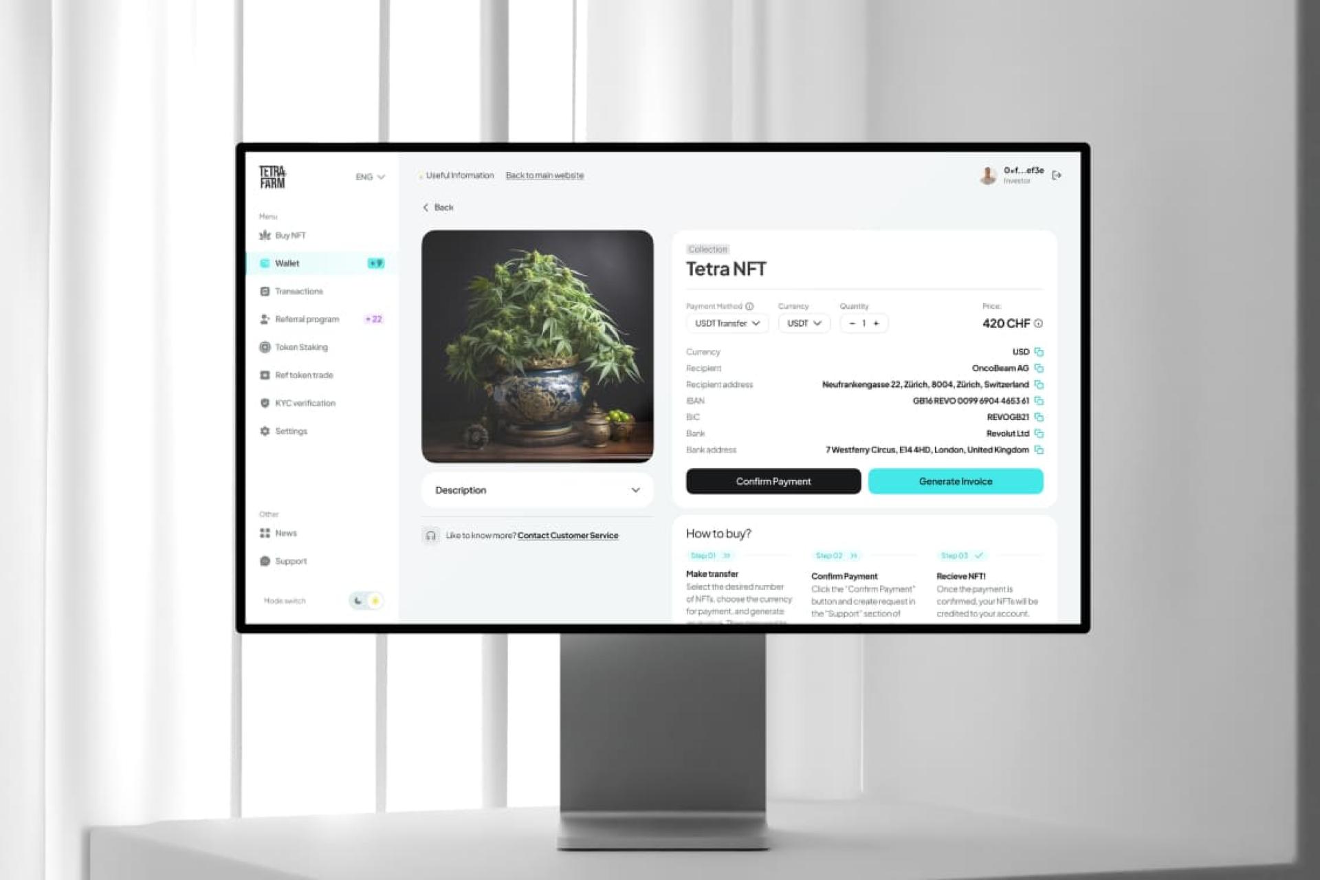 London Design Awards Winner - Tetra Farm Investor Dashboard