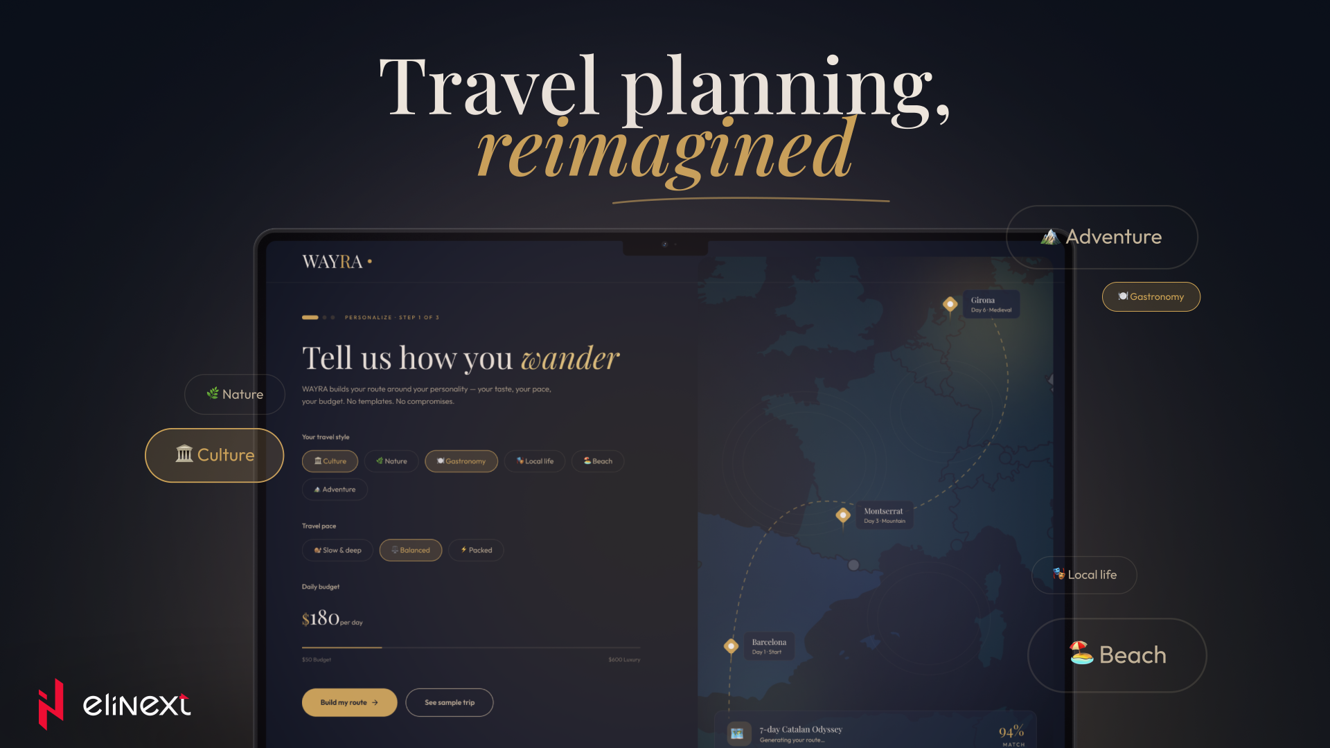 London Design Awards Winner - WAYRA — AI-Powered Personalized Travel Planning Platform