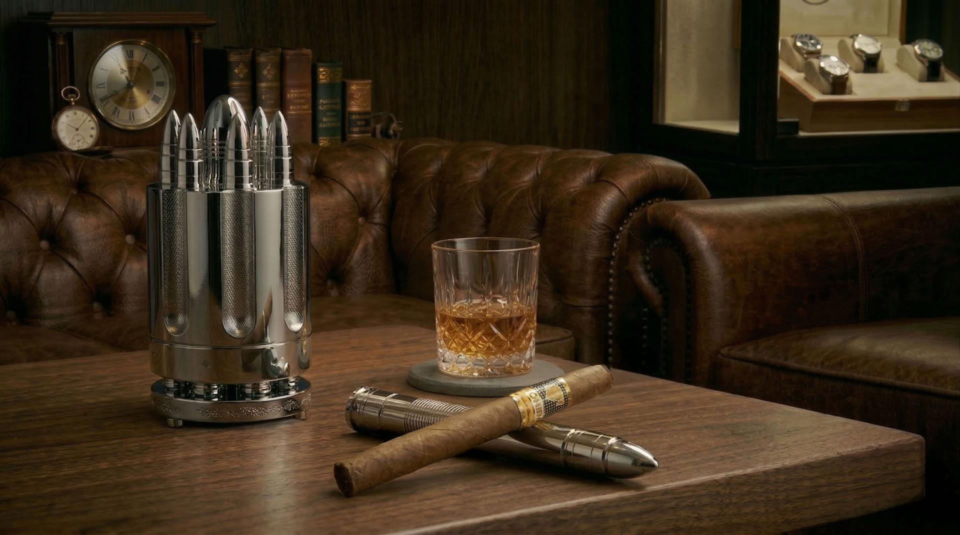 London Design Awards Winner - MAGNUS LIFE Revolver Cigar Set