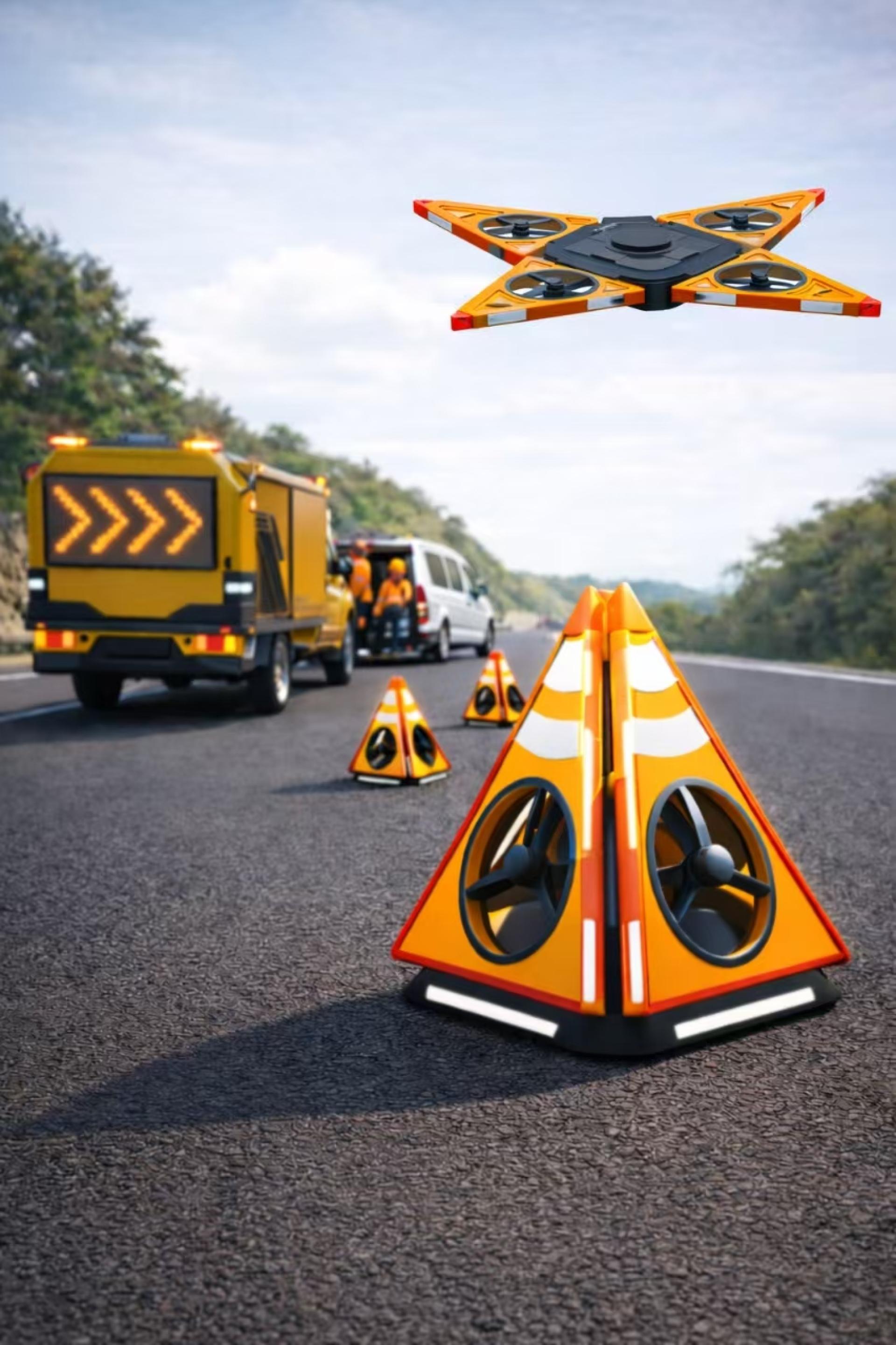 London Design Awards Winner - SkyCone – Drone-Based Traffic Safety System