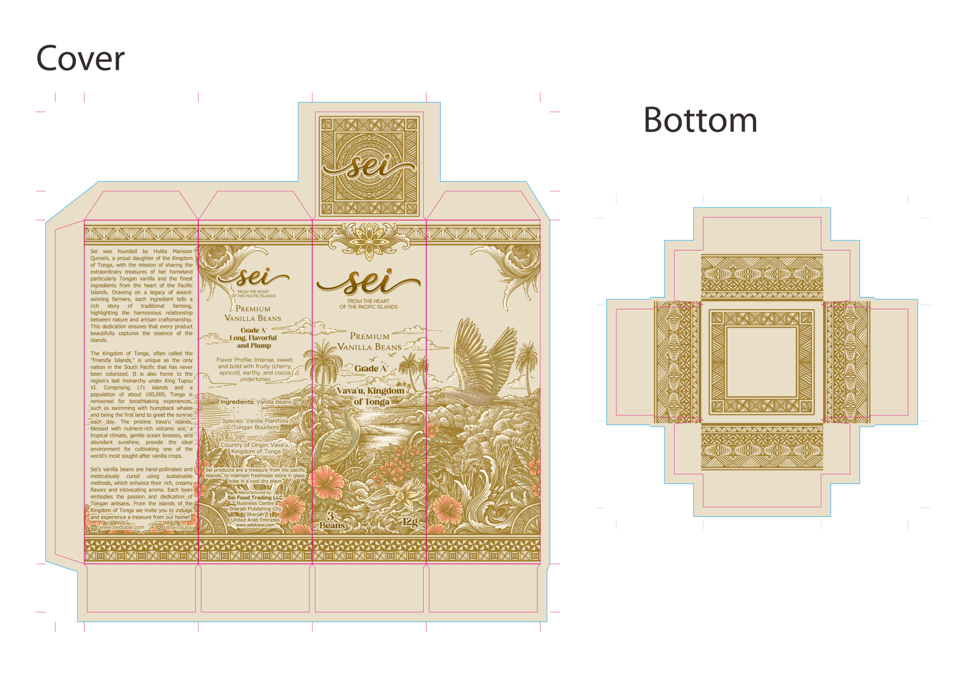 London Design Awards Winner - Sei Premium Vanilla Beans Grade A, Kingdom of Tonga
