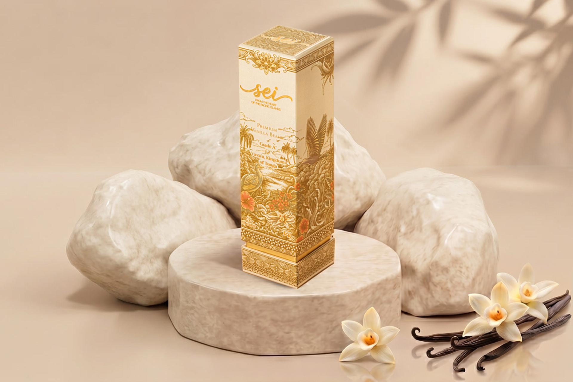 London Design Awards Winner - Sei Premium Vanilla Beans Grade A, Kingdom of Tonga