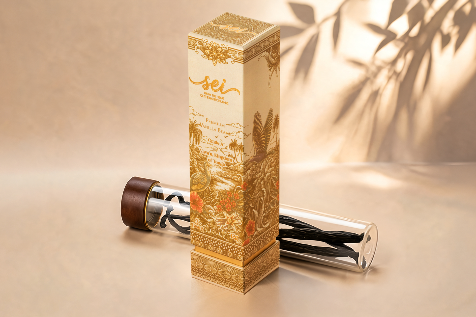 London Design Awards Winner - Sei Premium Vanilla Beans Grade A, Kingdom of Tonga