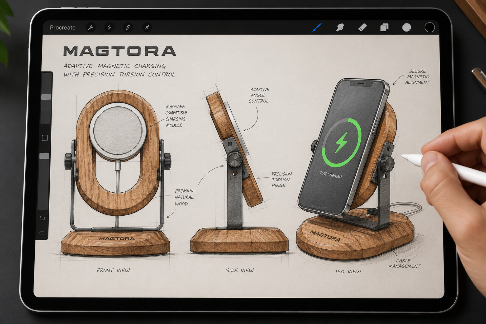 London Design Awards Winner - Magtora Wood Stand — Precision Motion, Timeless Craft