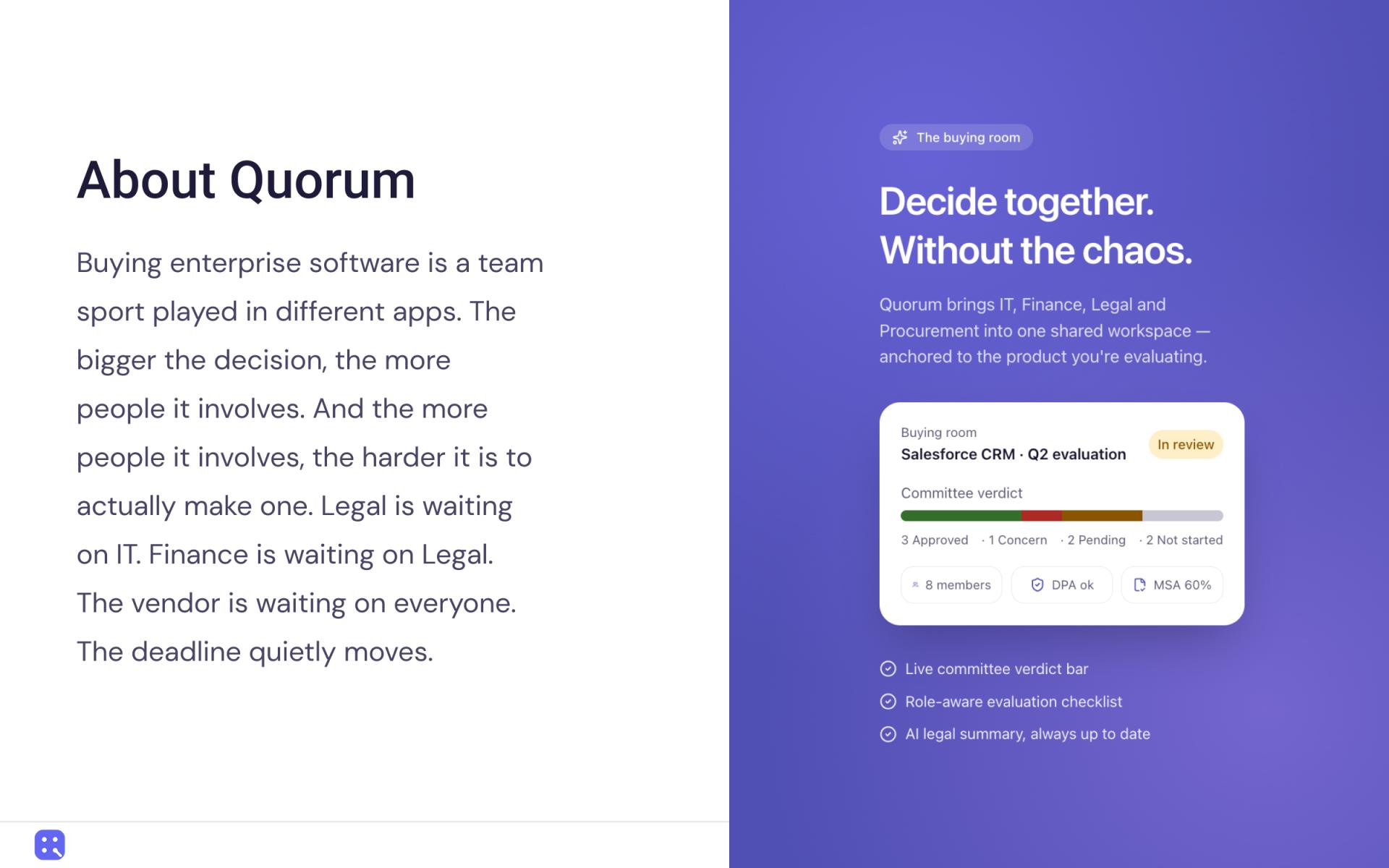 London Design Awards Winner - Quorum