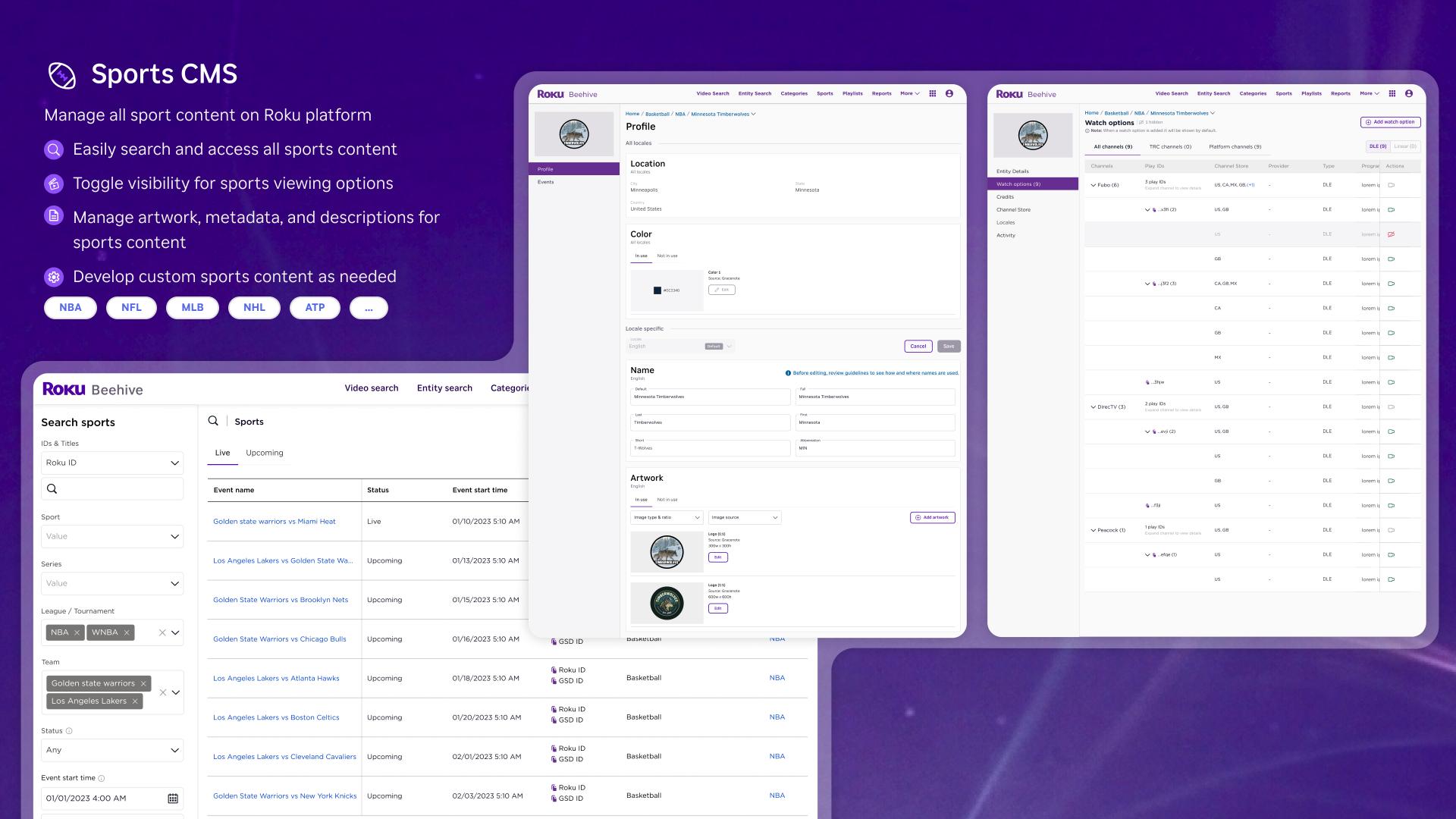 London Design Awards Winner - Roku content management system (Beehive)
