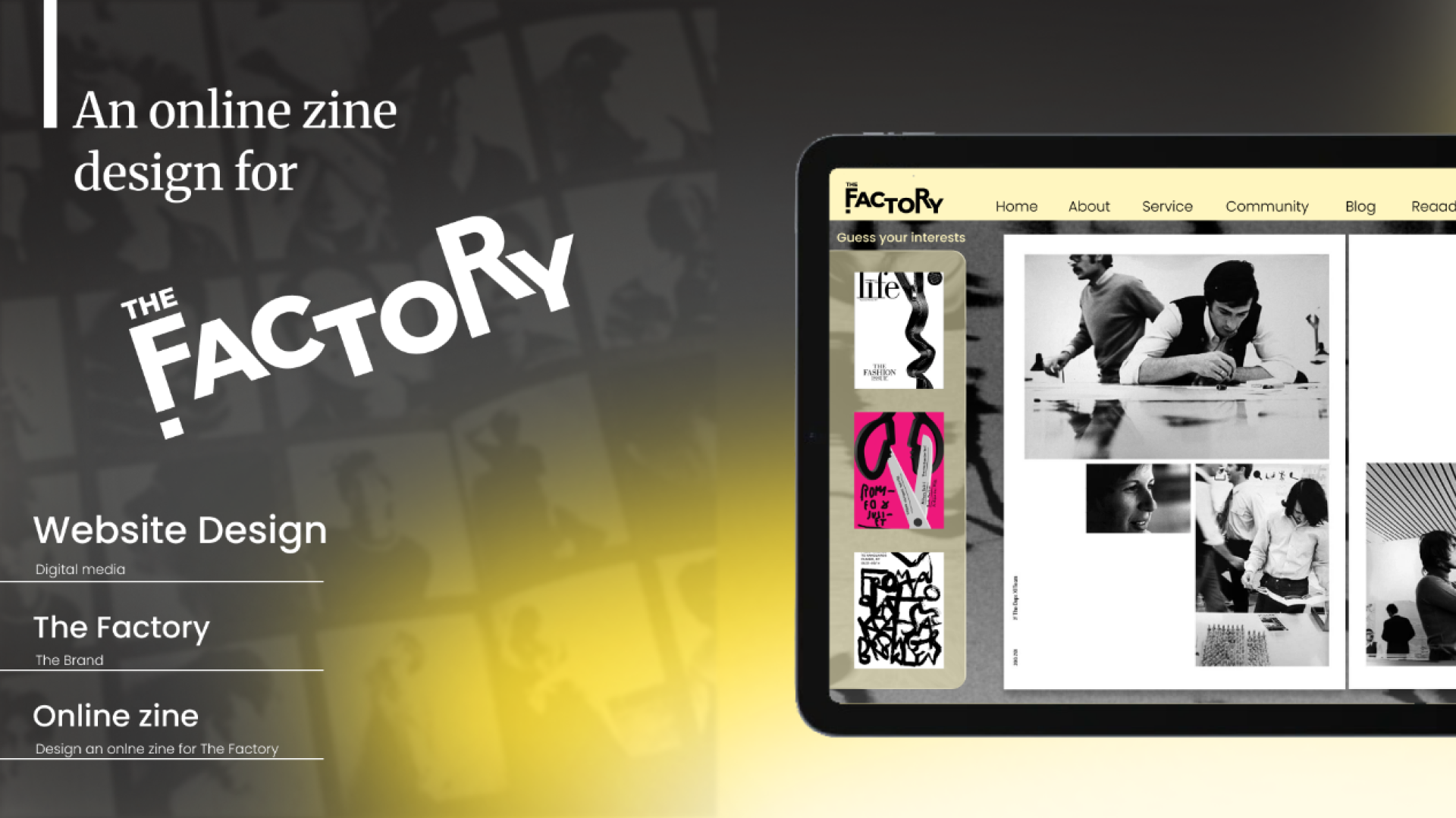 London Design Awards Winner - The Factory Online Zine Design