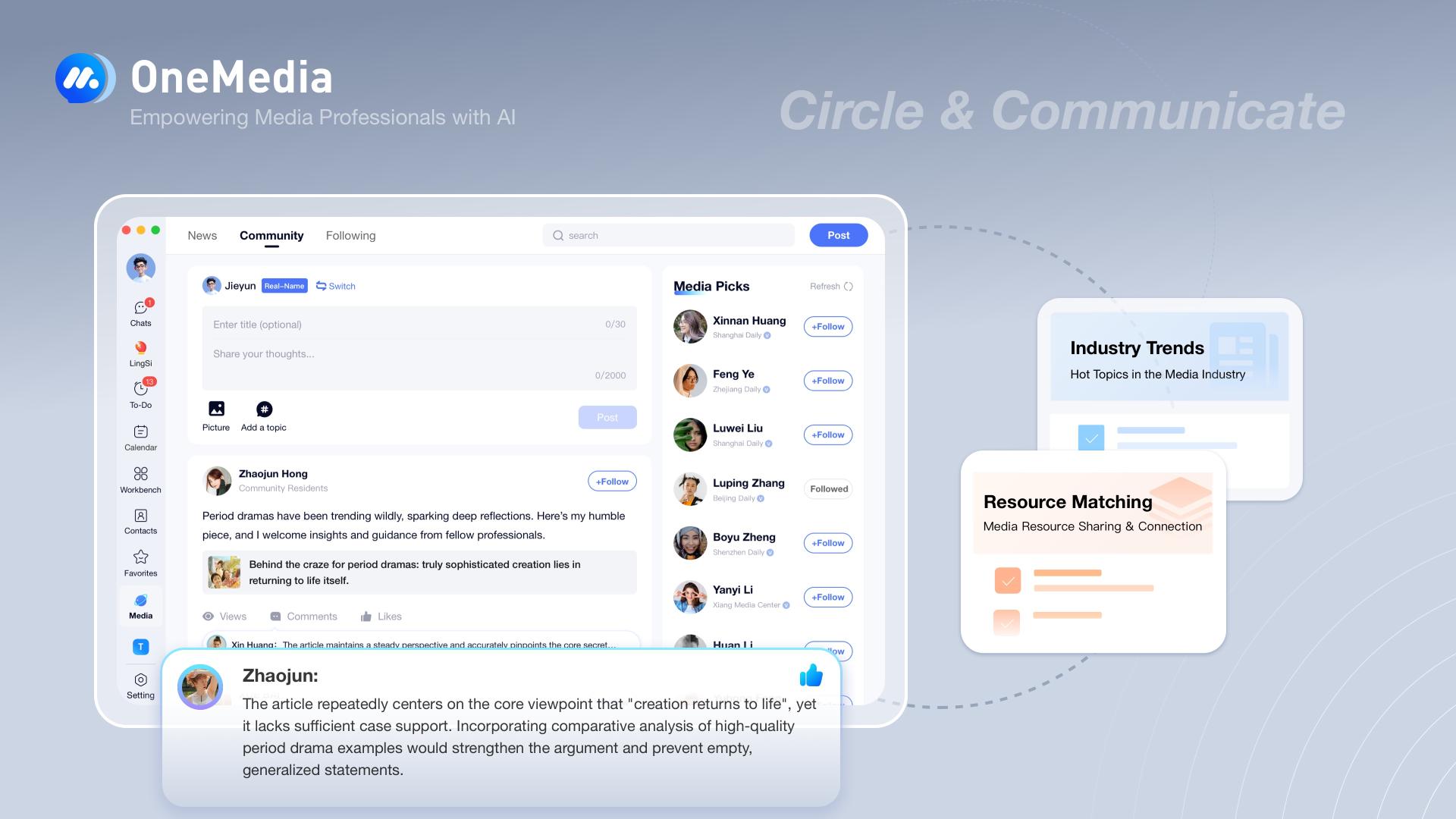 London Design Awards Winner - OneMedia – AI-Driven Media Collaboration Platform