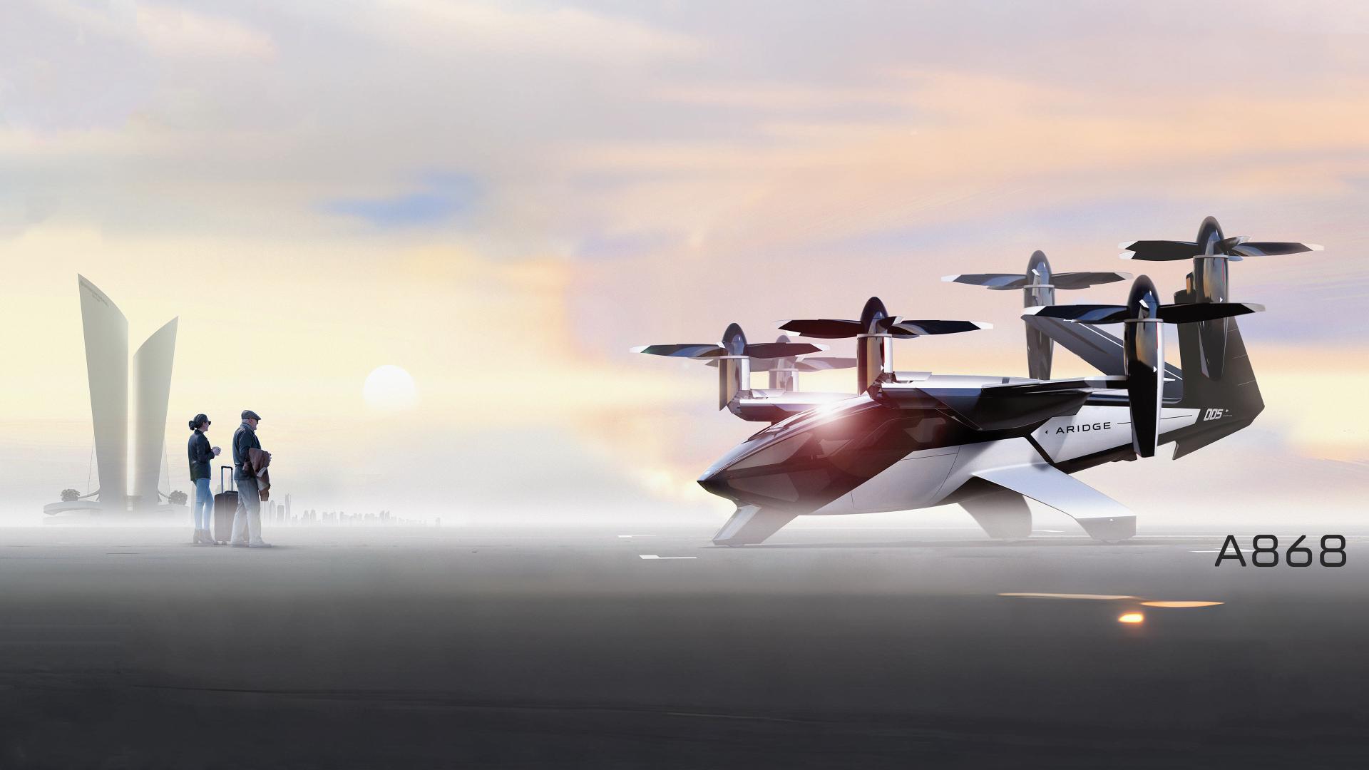 London Design Awards Winner - ARIDGE A868 High-Speed Long-Range Full Tilt-Rotor Flying Car