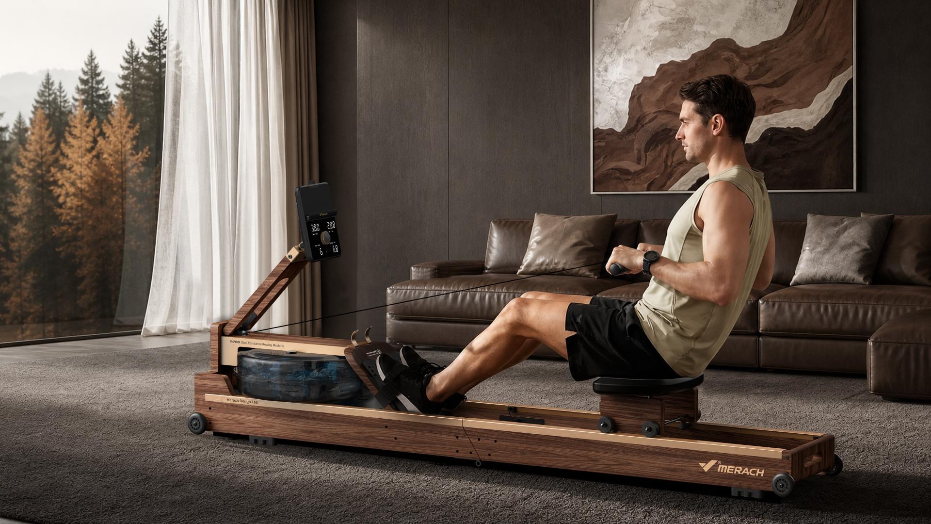 London Design Awards Winner - Merach NovaRow R700 Water Magnetic Foldable Rowing Machine
