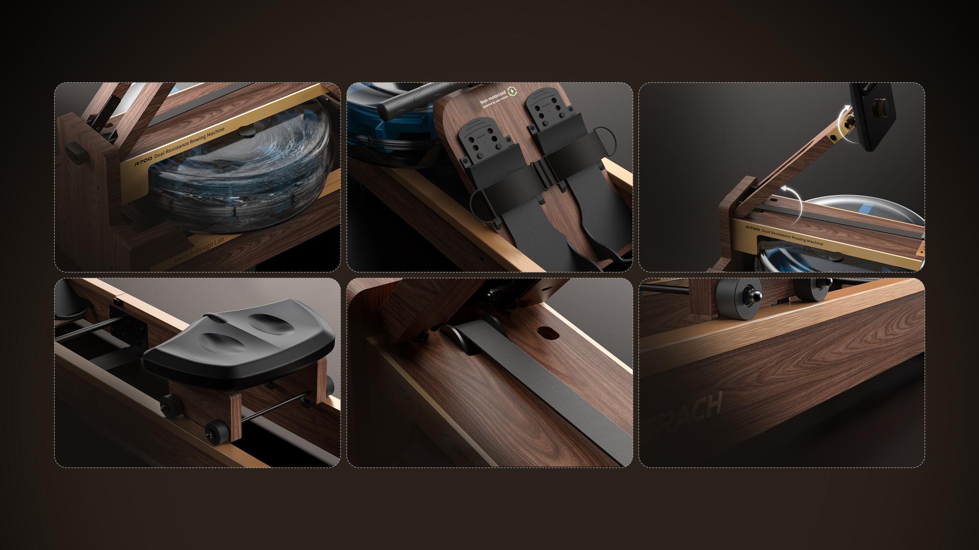 London Design Awards Winner - Merach NovaRow R700 Water Magnetic Foldable Rowing Machine