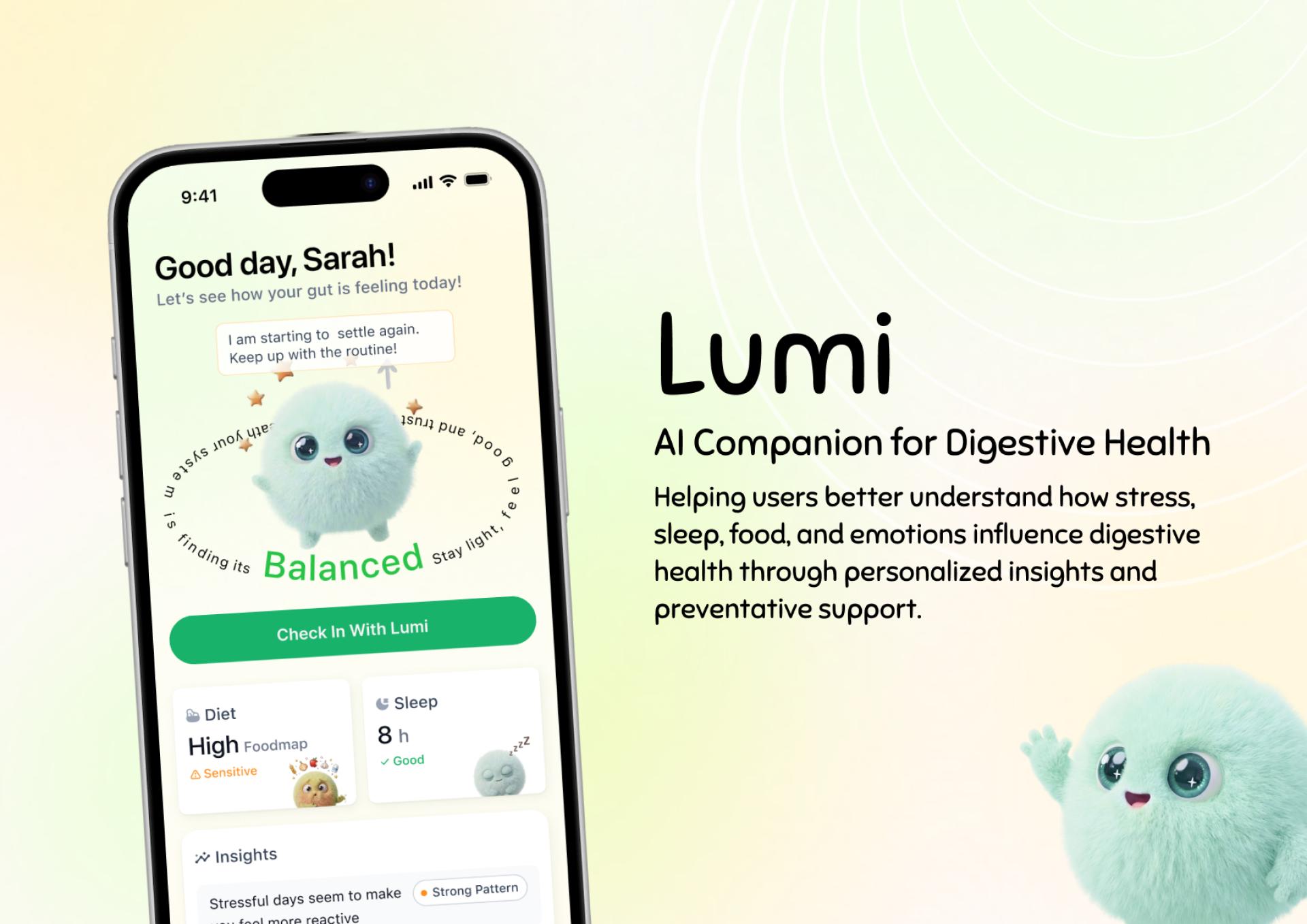 London Design Awards Winner - Lumi - AI Digestive Health Companion