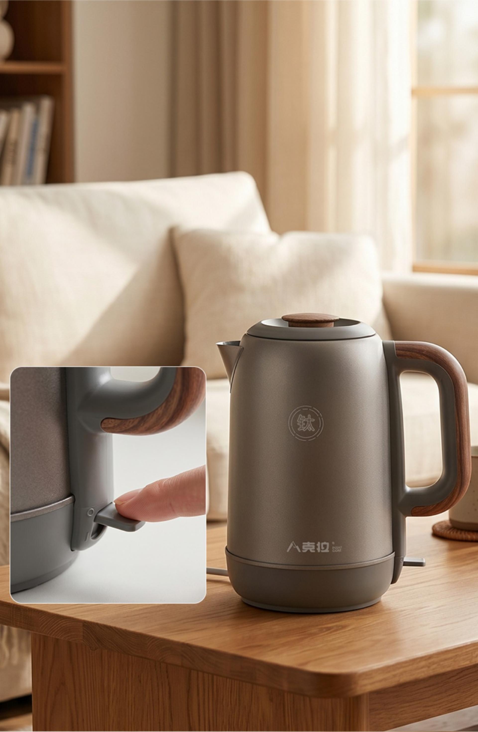 London Design Awards Winner - Pure titanium electric water kettle