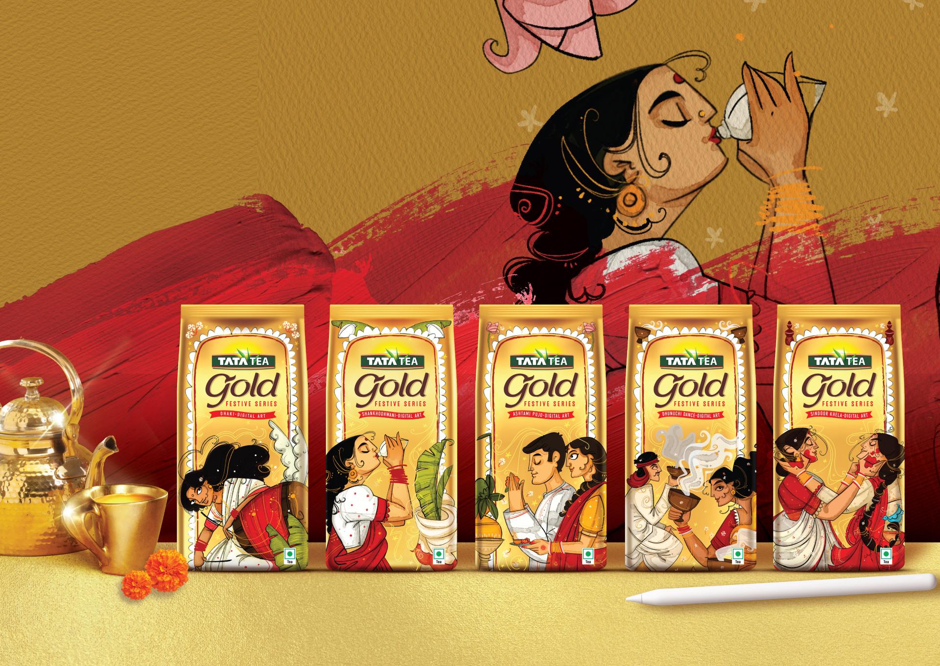 London Design Awards Winner - TATA TEA GOLD DURGA PUJA FESTIVE PACKAGING