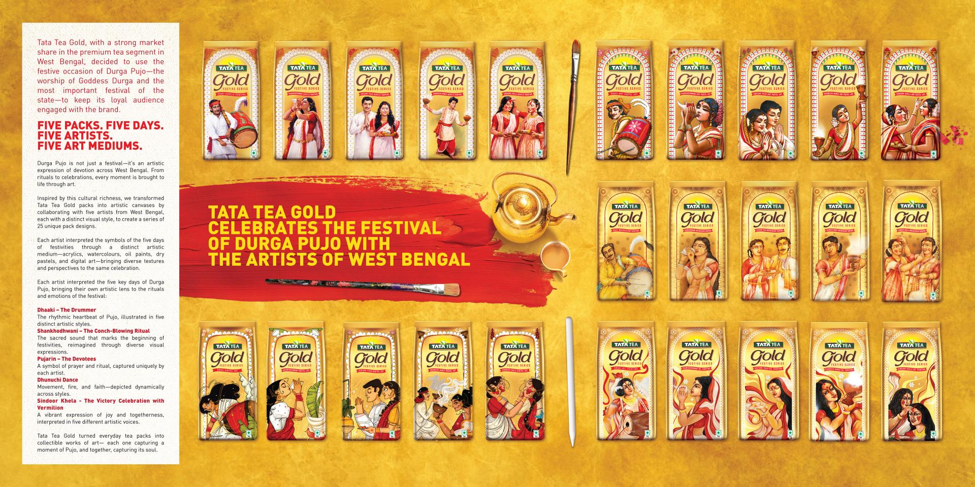 London Design Awards Winner - TATA TEA GOLD DURGA PUJA FESTIVE PACKAGING