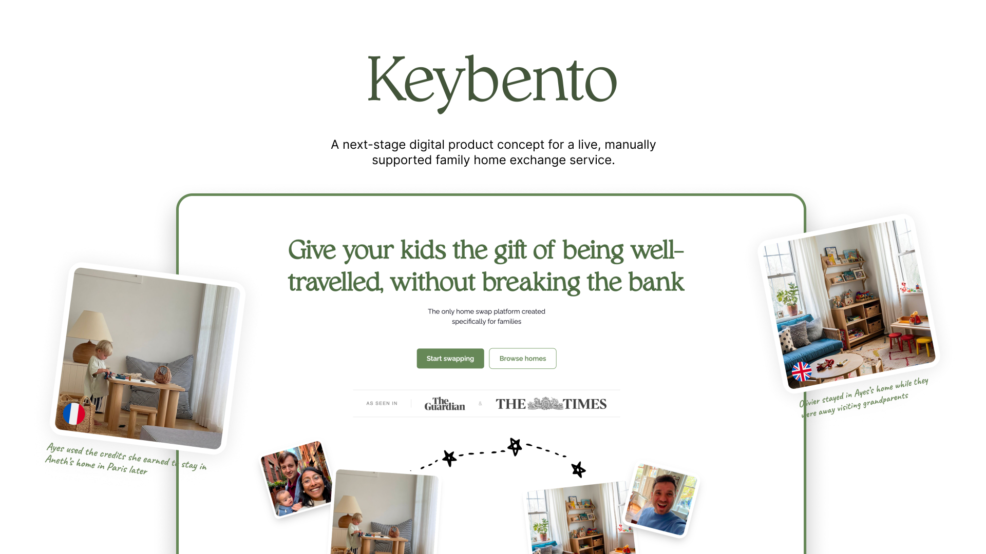 London Design Awards Winner - Keybento — Home Exchange for Families