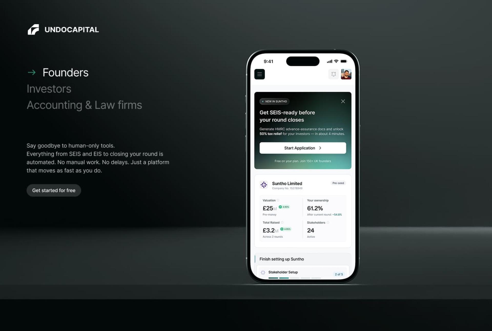 London Design Awards Winner - Undo Capital - AI-Powered Fundraising & Compliance Platform