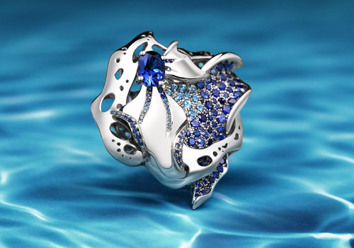 London Design Awards - Foam Fin Fantasy Sapphire Ring