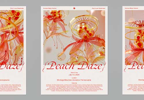 London Design Awards - Peach Daze Music Festival Poster Design